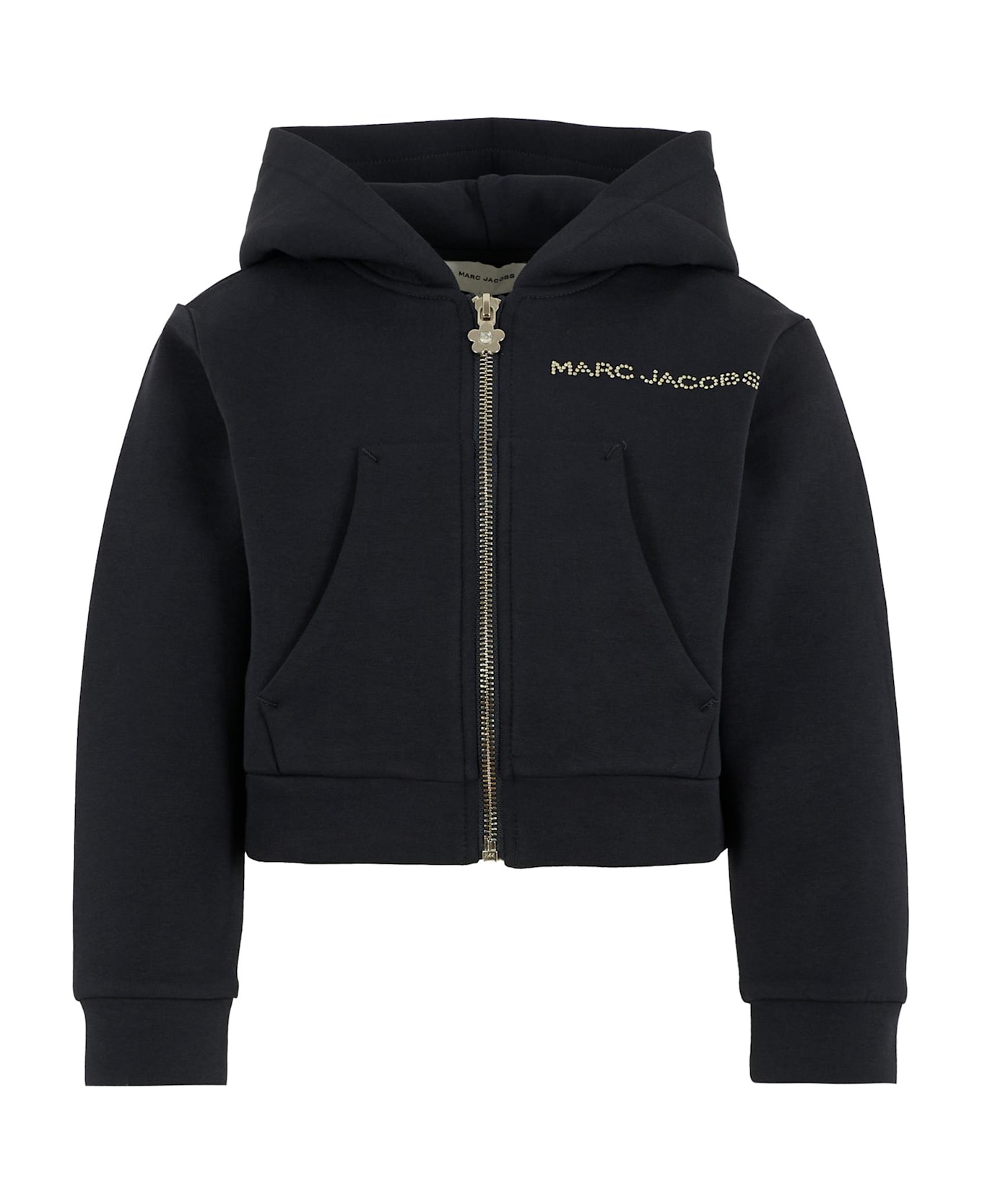 Marc Jacobs Blue Crop Sweatshirt For Girl With Logo - Blue