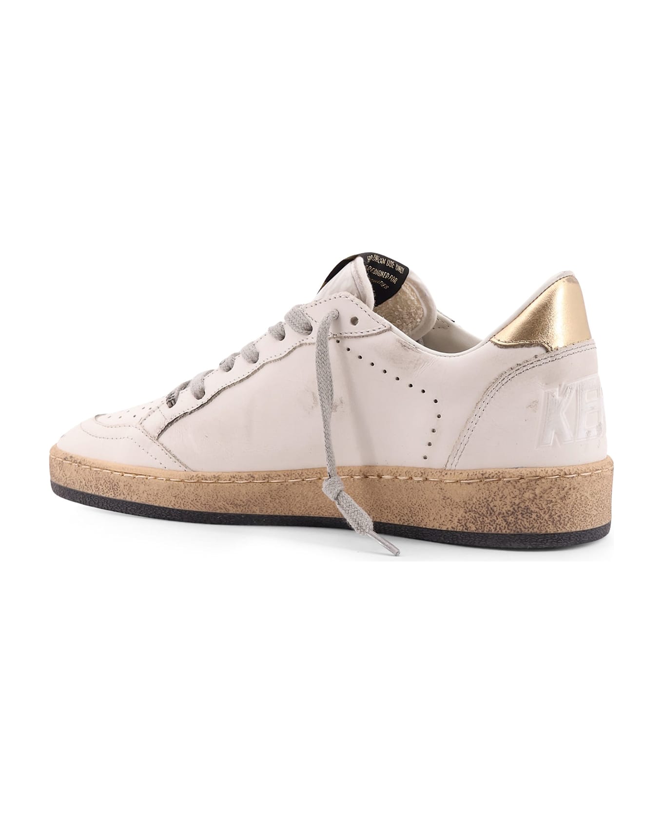 Golden Goose Ball Star Low-top Leather Sneakers With Used Effect - Golden