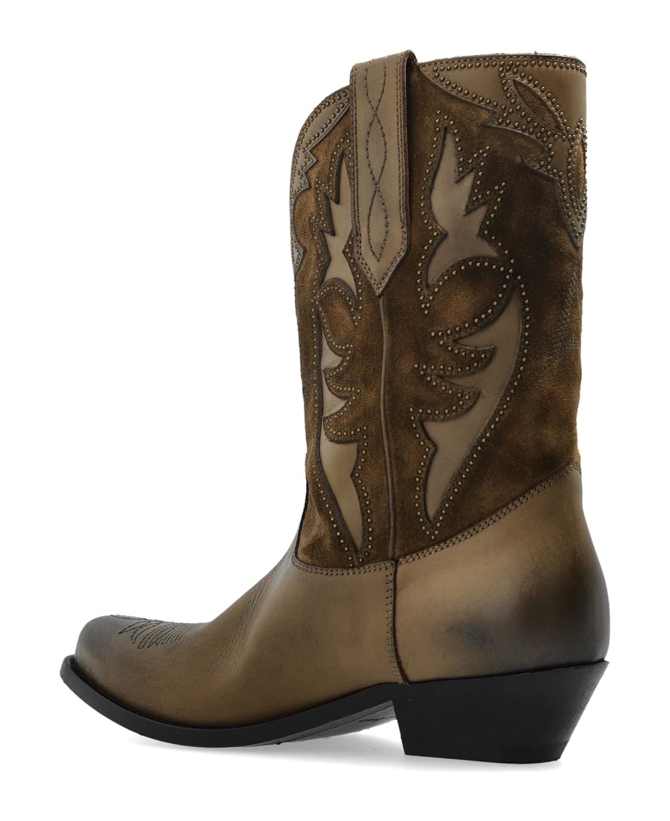 Golden Goose Leather Cowboy Boots 
wish Star
 - Kaki