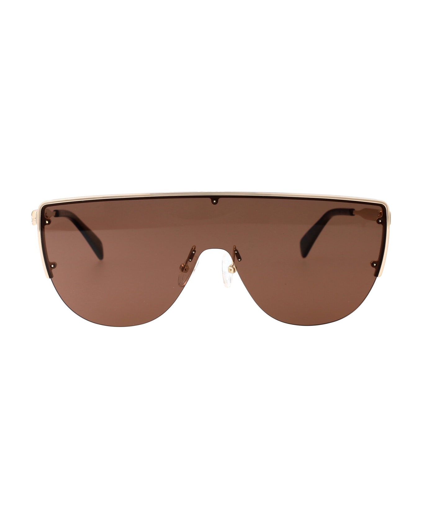 Alexander McQueen Eyewear Am0457s Sunglasses - 002 GOLD GOLD BROWN