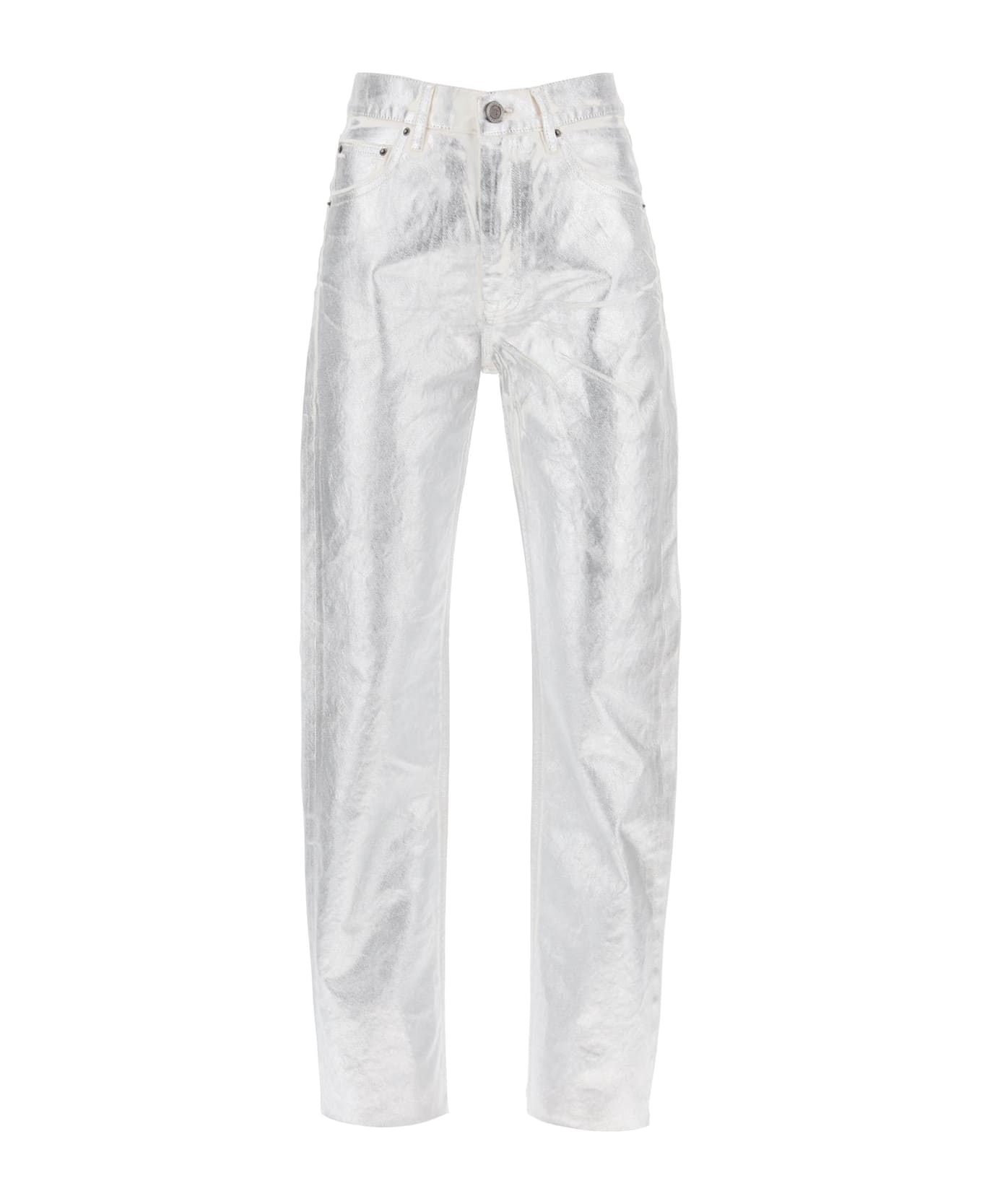 Rotate by Birger Christensen Denim Coated Pants With Seven - WHITE ALYSSUM (Silver)