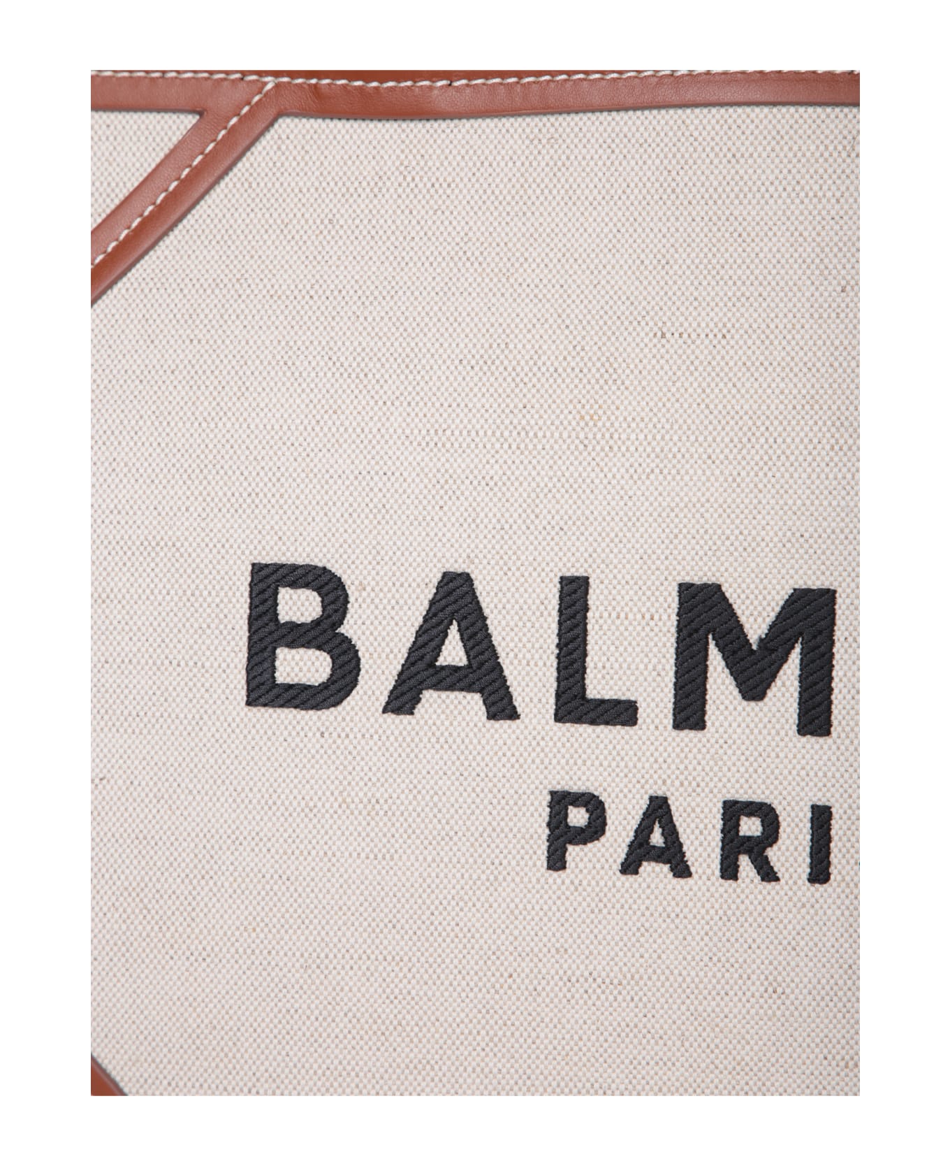 Balmain Cream B-army Medium Canvas Shopper Bag With Logo - Beige