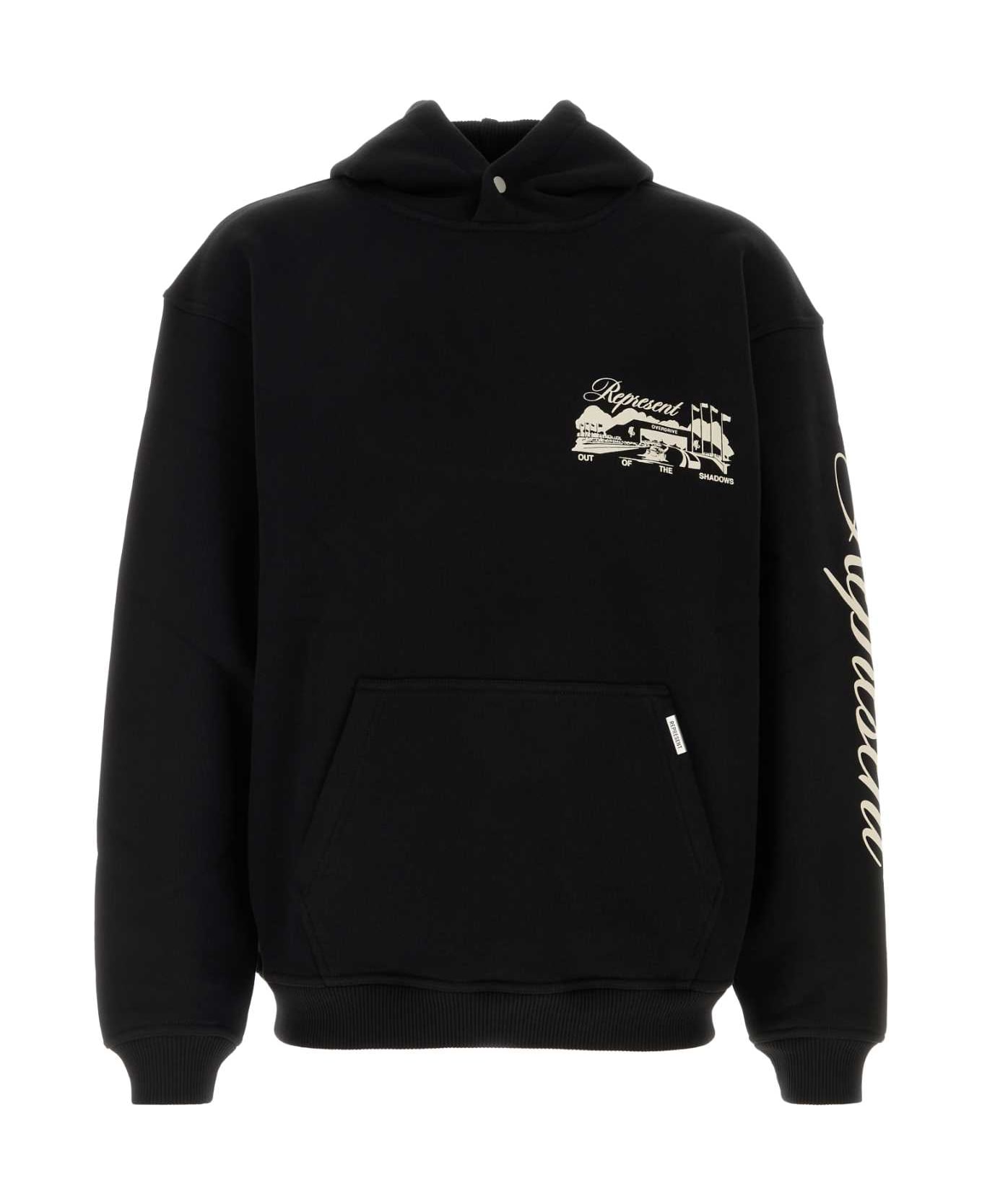 REPRESENT Black Cotton Raceway Sweatshirt - Nero
