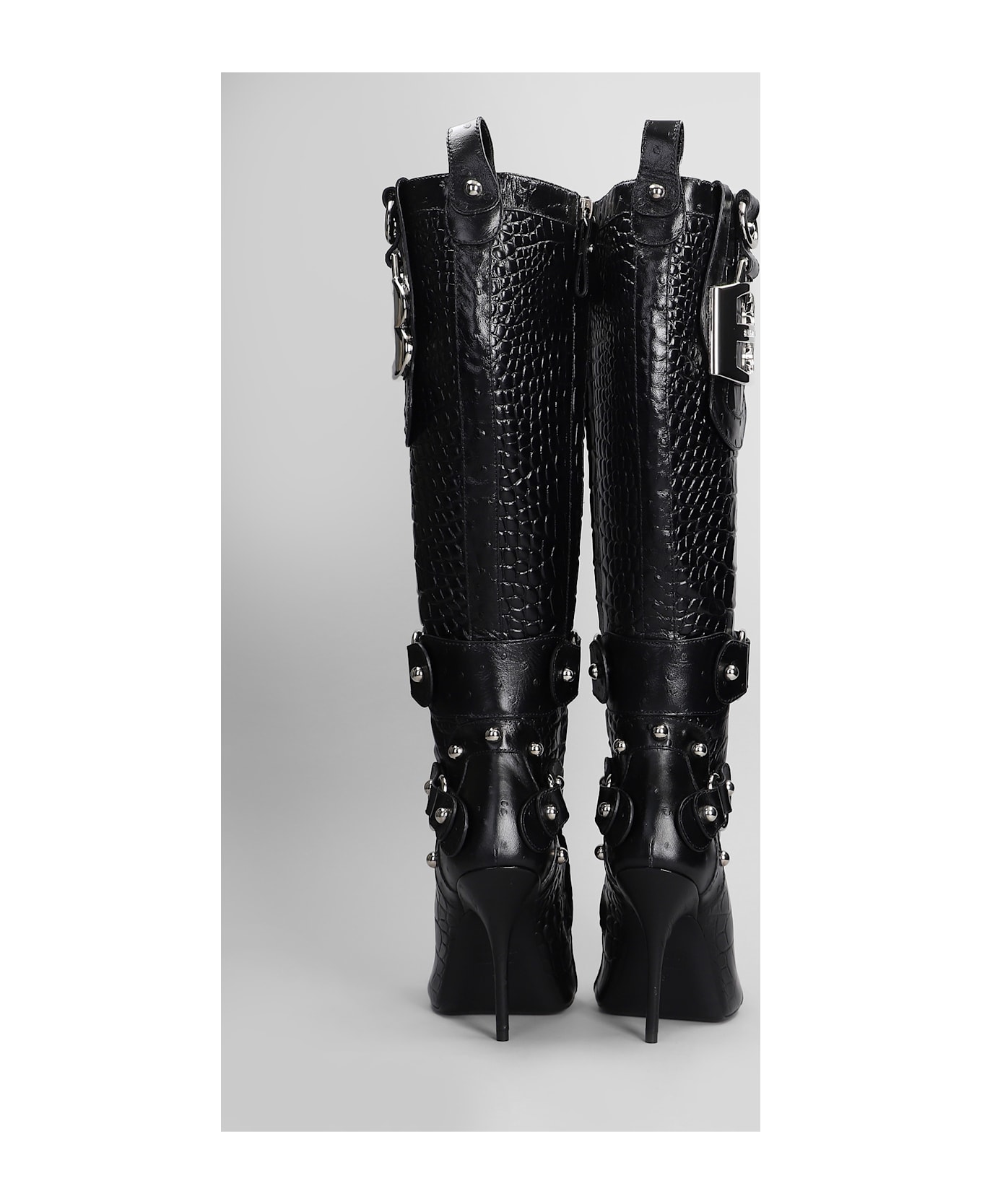 Balenciaga Essex Boot 110 High Heels Boots In Black Leather - black