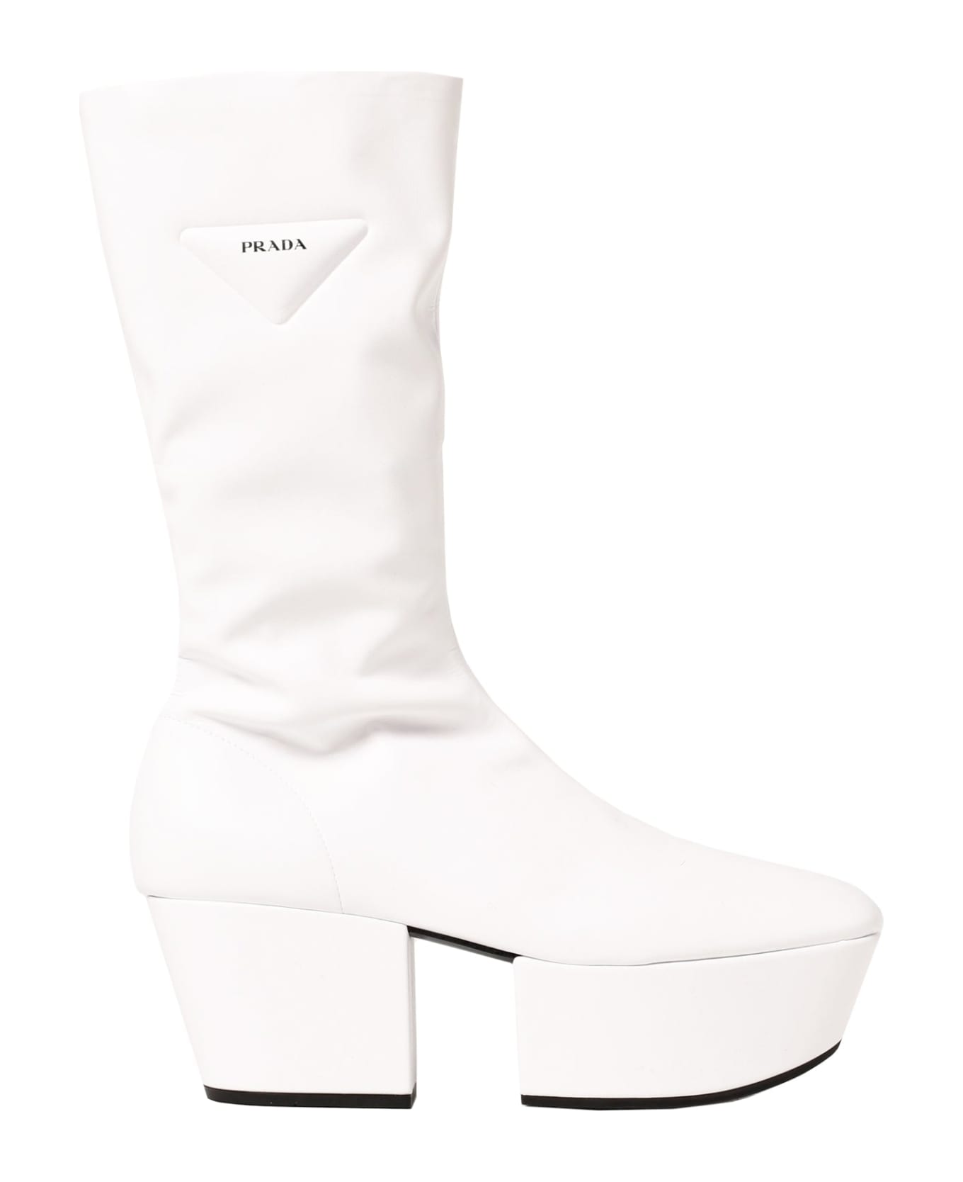 Prada Platform Pull On Boots - White