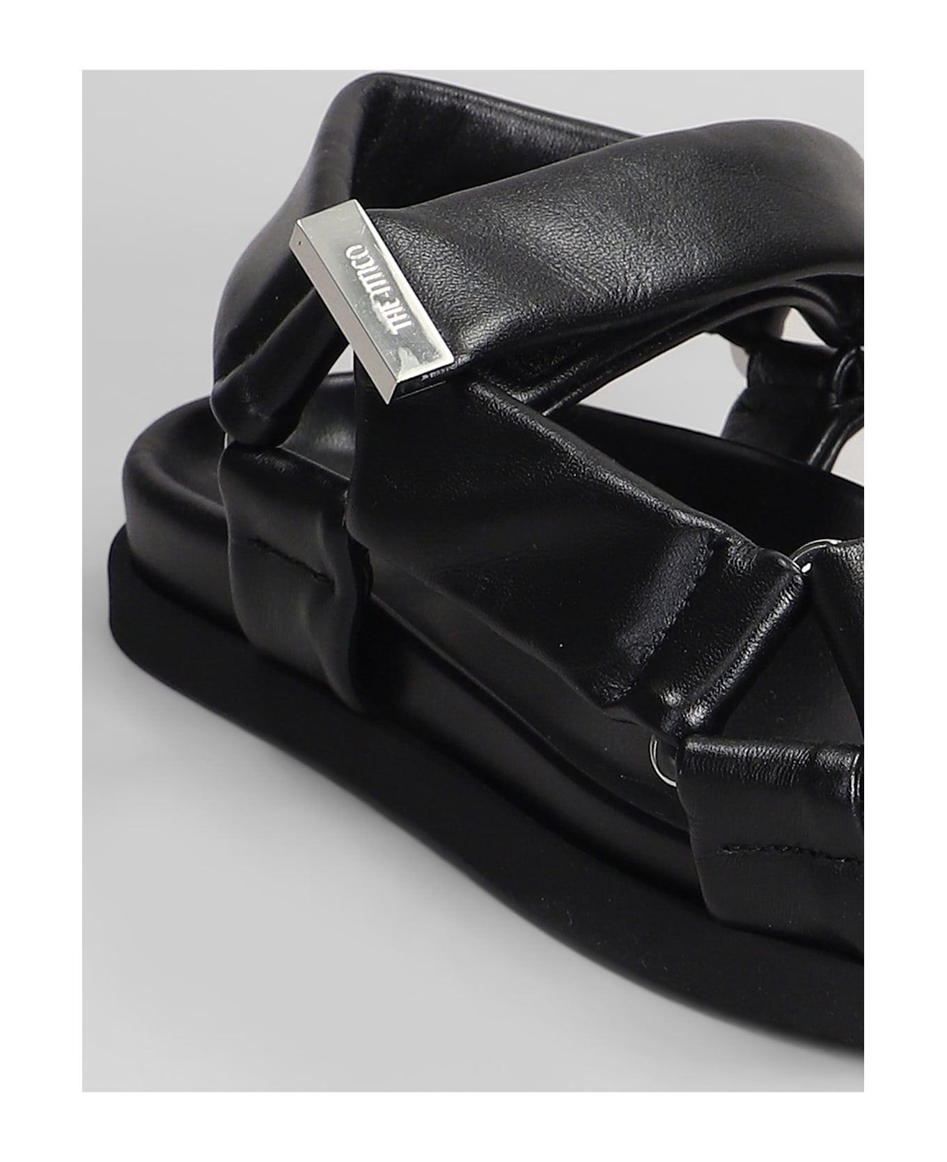 The Attico Salinas Flats In Black Leather - black