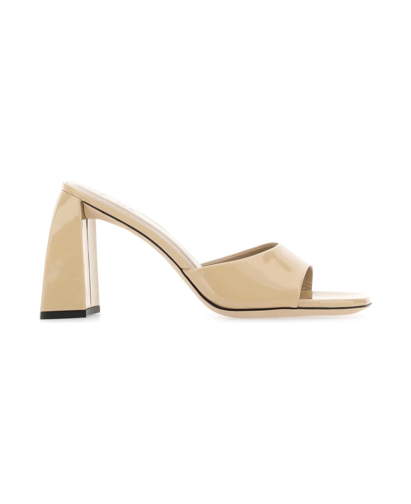 BY FAR Sand Leather Michele Mules - Beige