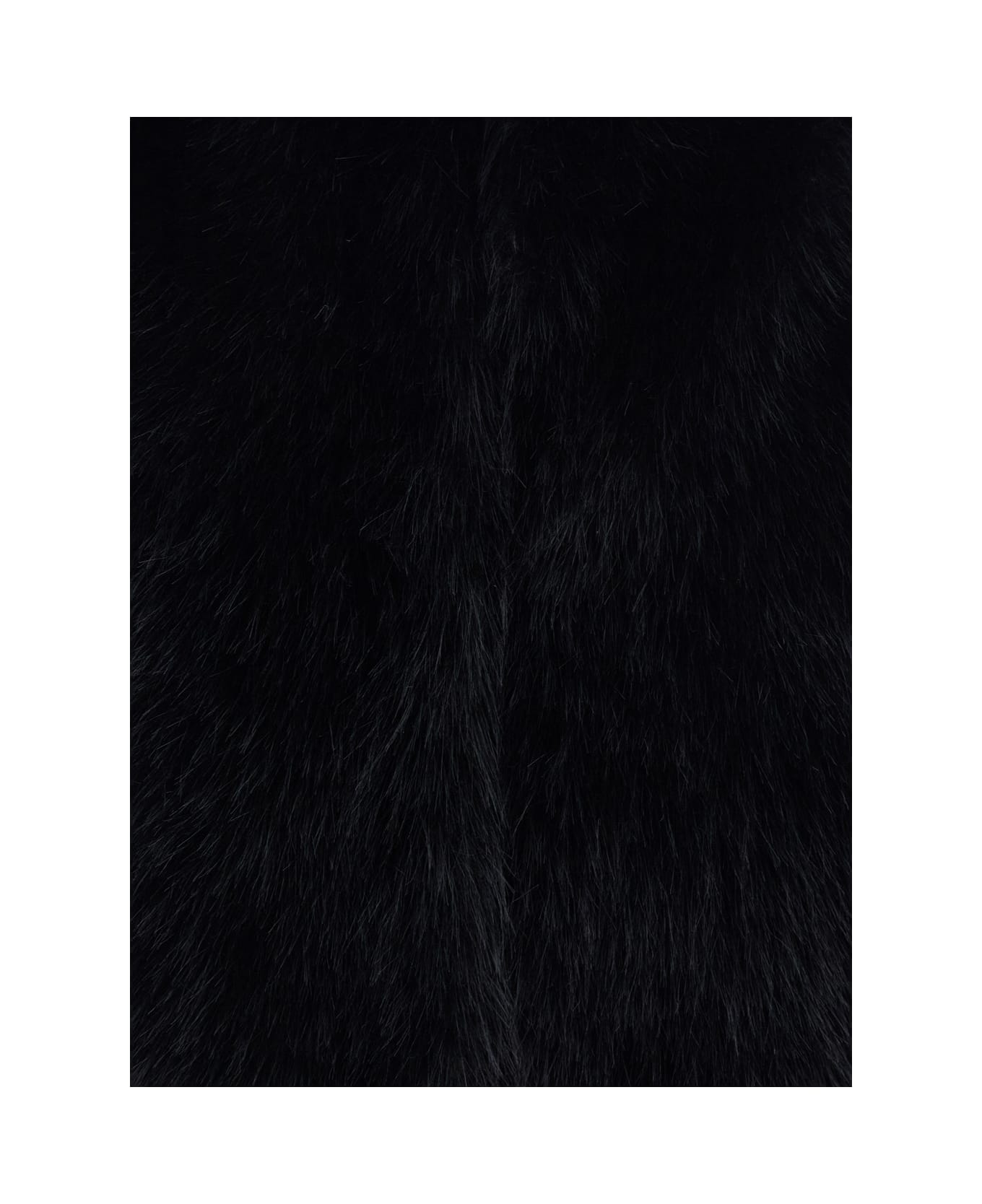 Herno Black Sleeveless Vest With Concealed Closure On The Front In Ecofur Woman - nero