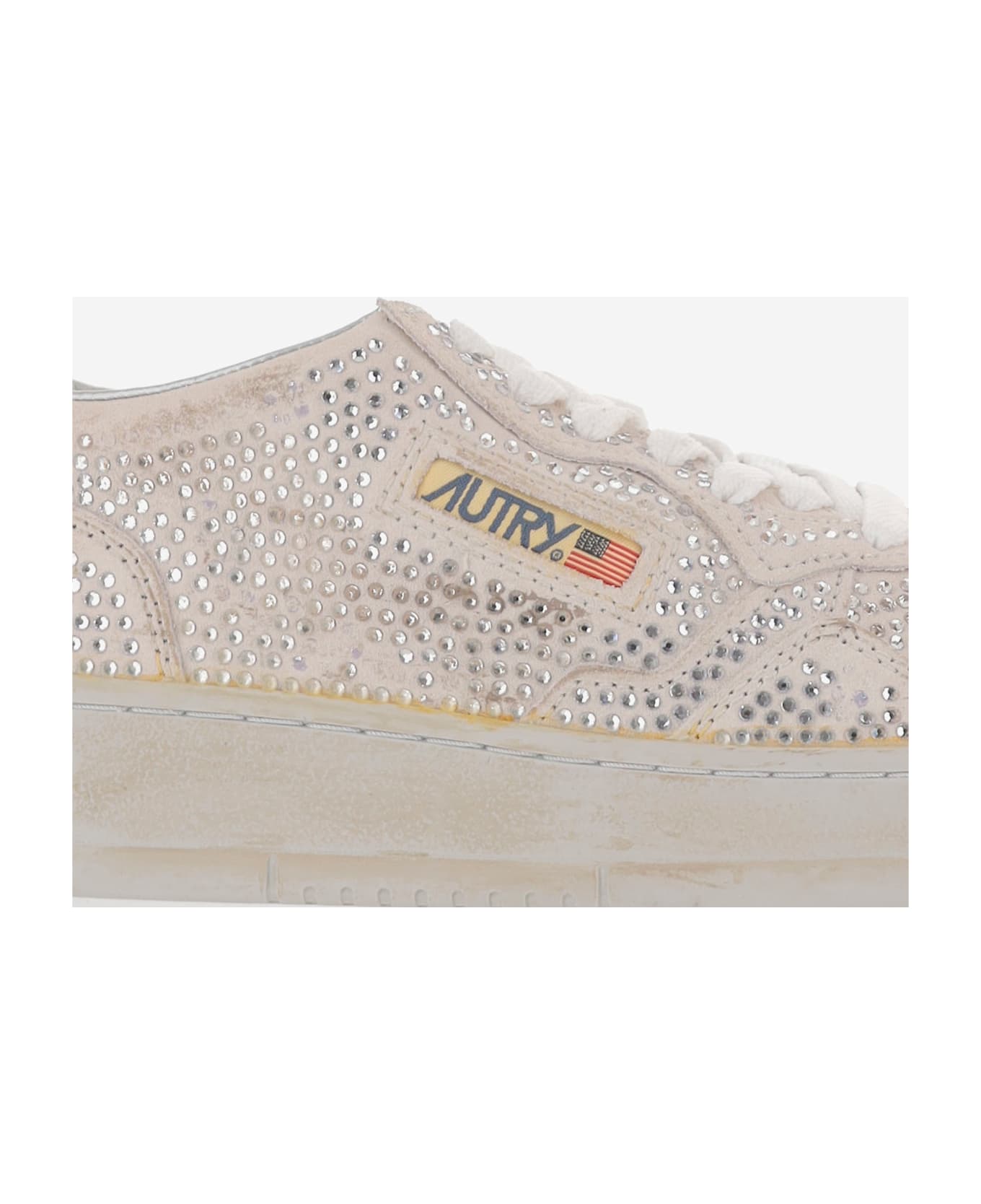 Autry Medalist Low Crystal Sneakers - White