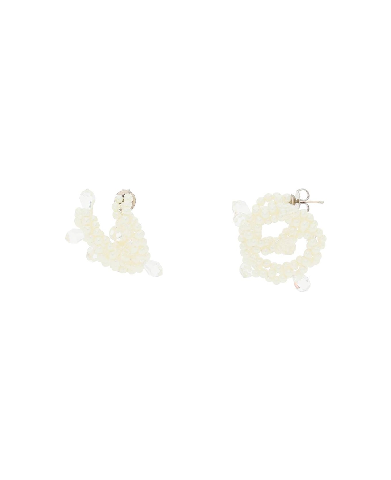 Simone Rocha Twisted Pearl Earrings - PEARL CRYSTAL (White)