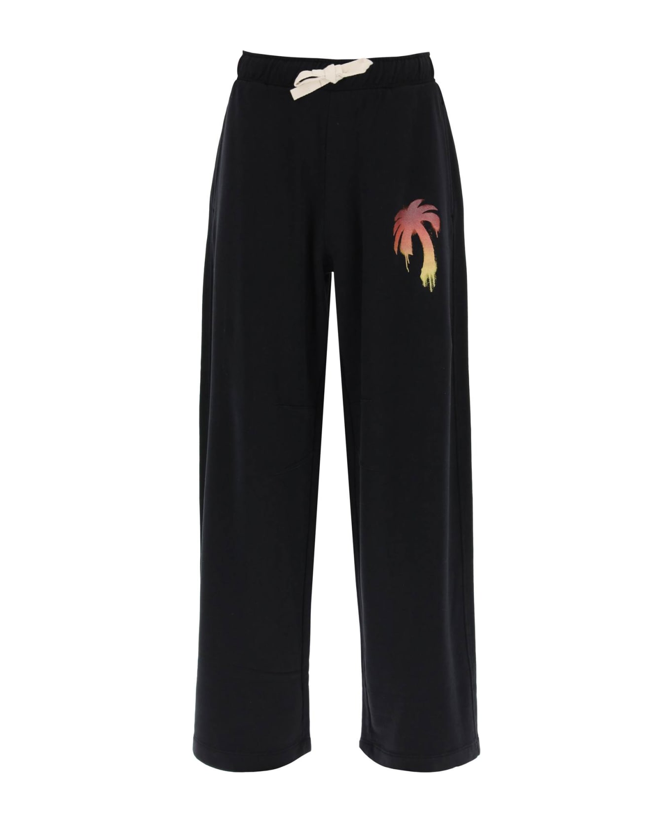 Palm Angels Loose Sweatpants - BLACK RED (Black)