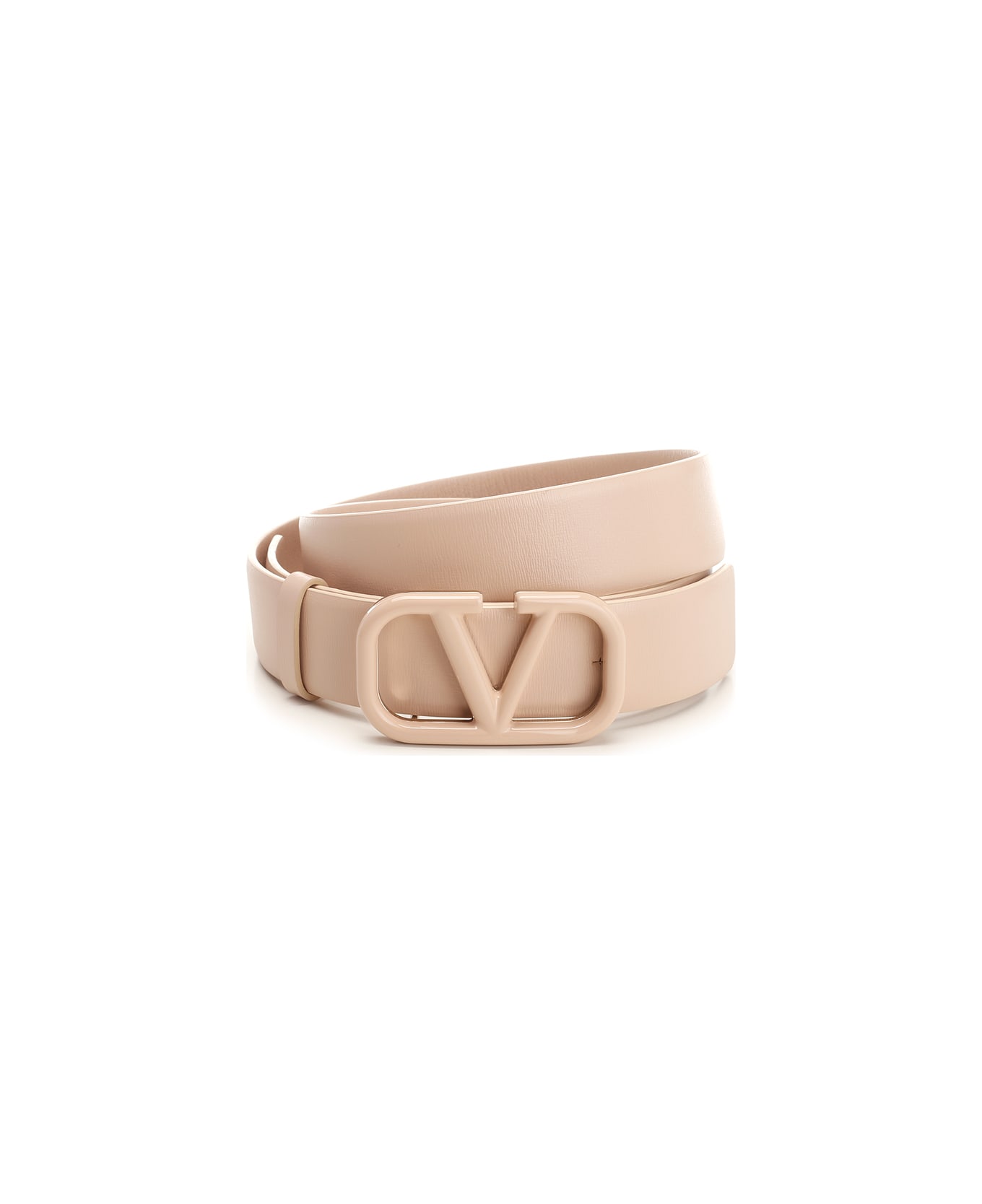 Valentino Garavani Nude Pink 'v Logo' Belt - Beige ベルト
