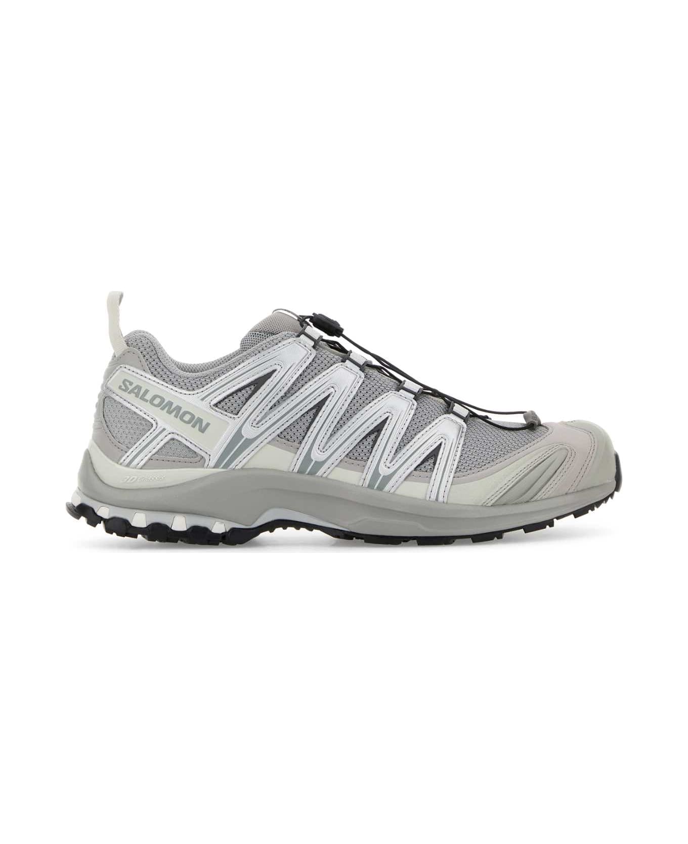 Salomon Silver Mesh And Synthetic Leather Xa Pro 3d Sneakers - SILLUNROC
