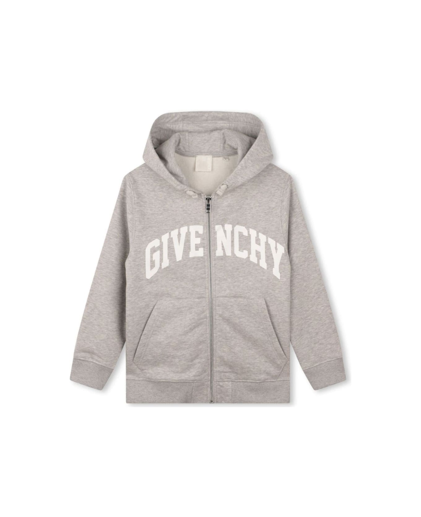 Givenchy Grey Hoodie With Logo In Cotton Blend Boy - Grigio