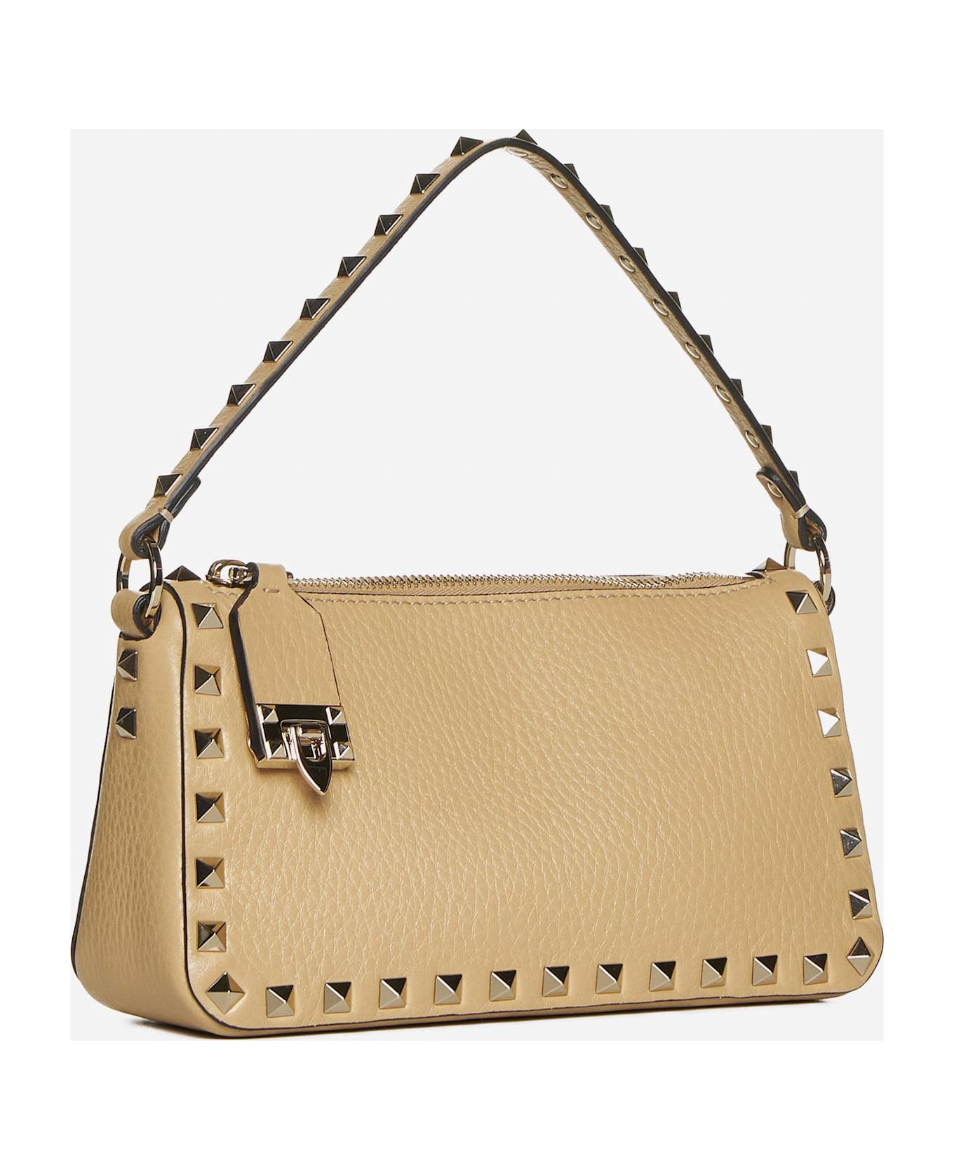 Valentino Garavani Rockstud Leather Small Bag - Beige