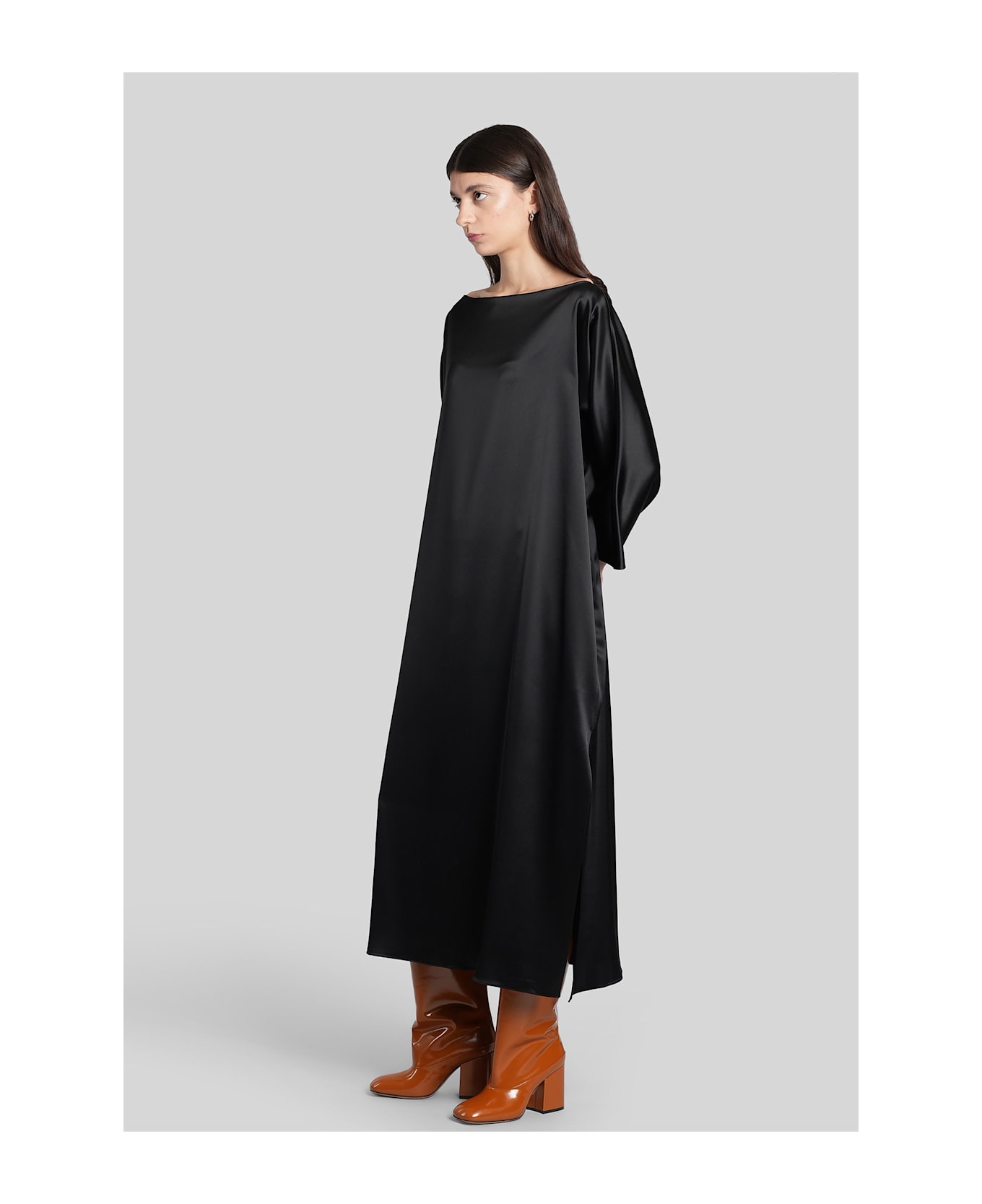 Gianluca Capannolo Laura Long Long Dress In Black Triacetate - black