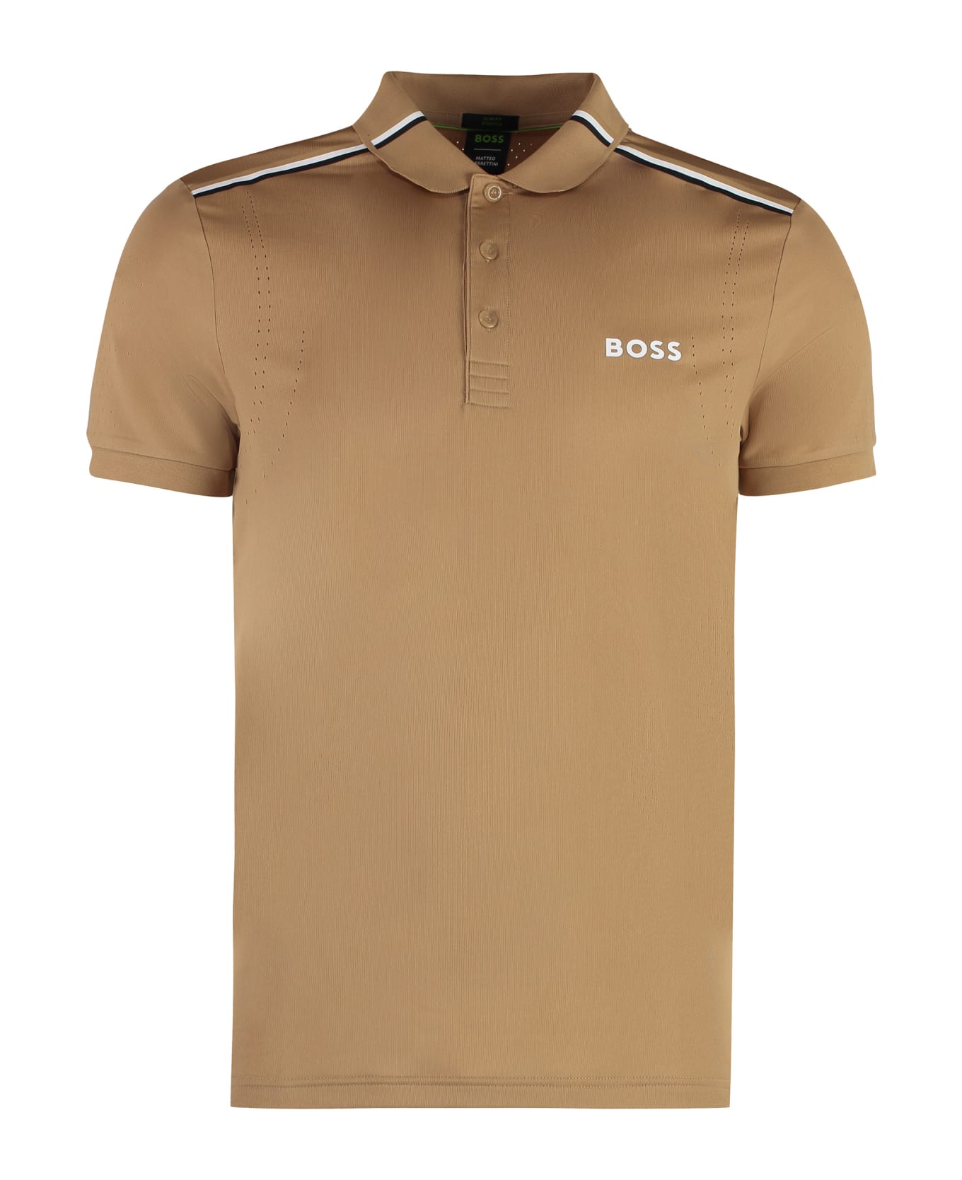 Hugo Boss Boss X Matteo Berrettini - Technical Fabric Polo Shirt - Beige