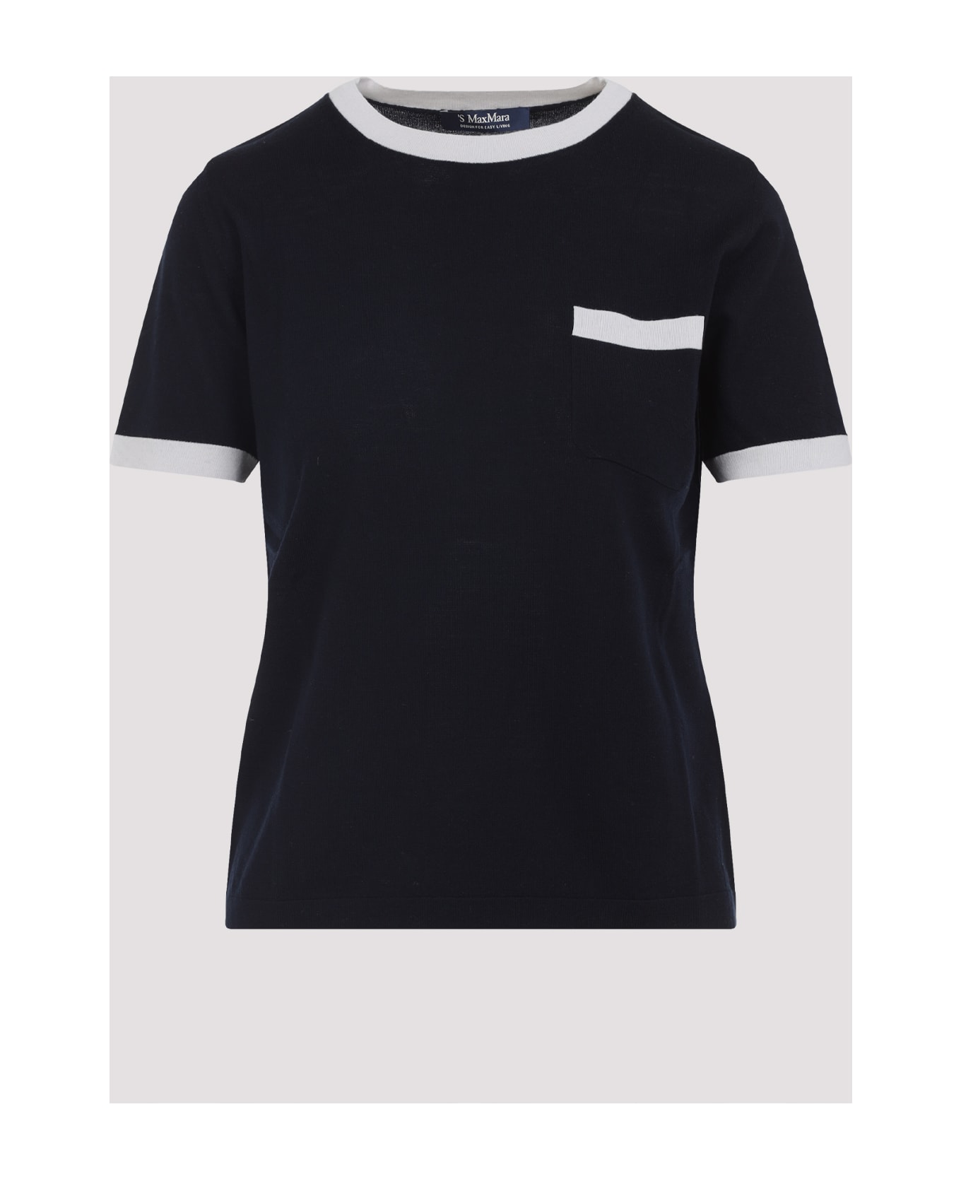 
S Max Mara Egidio Bicolor Knit T-shirt - Blu Winter White