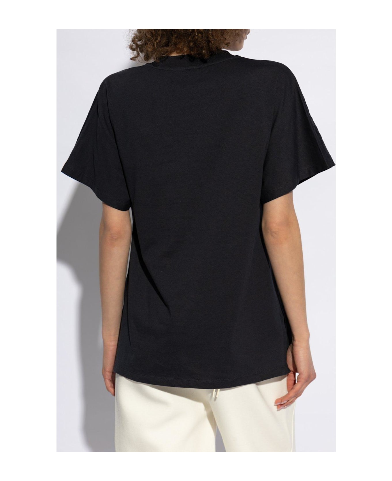 Moncler T-shirt With Embroidered Logo - Blue
