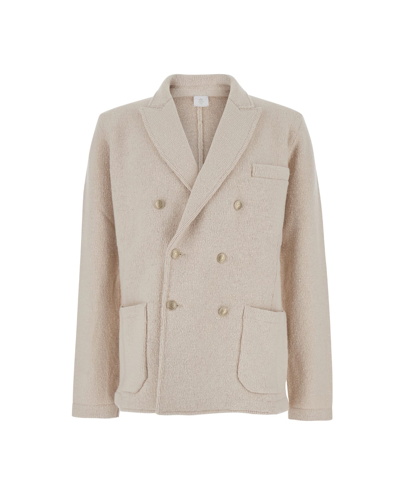 Eleventy Beige Double-breasted Jacket With Peak Revers In Wool Man - Beige