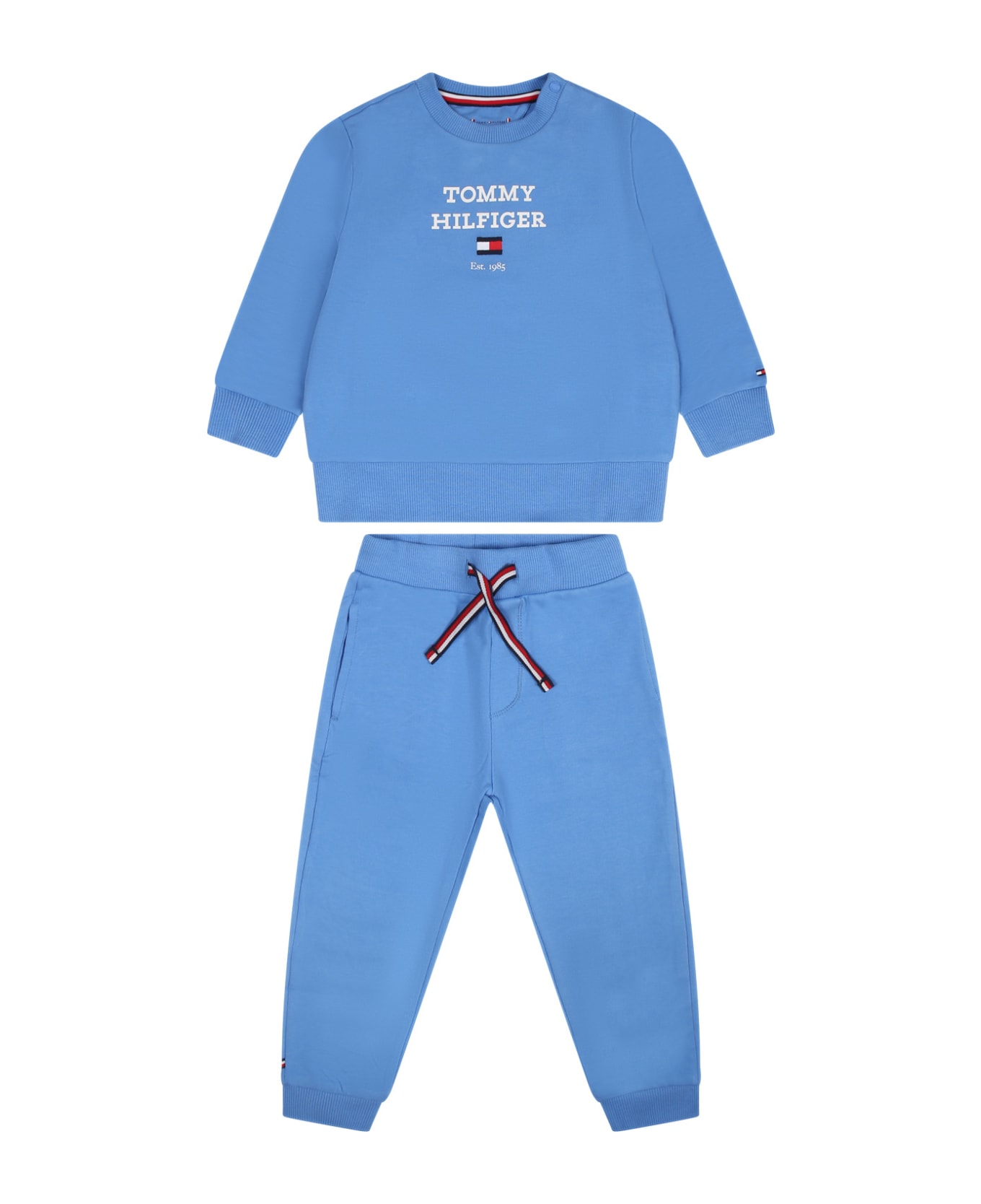 Tommy Hilfiger Light Blue Set For Baby Boy With Logo - Light Blue