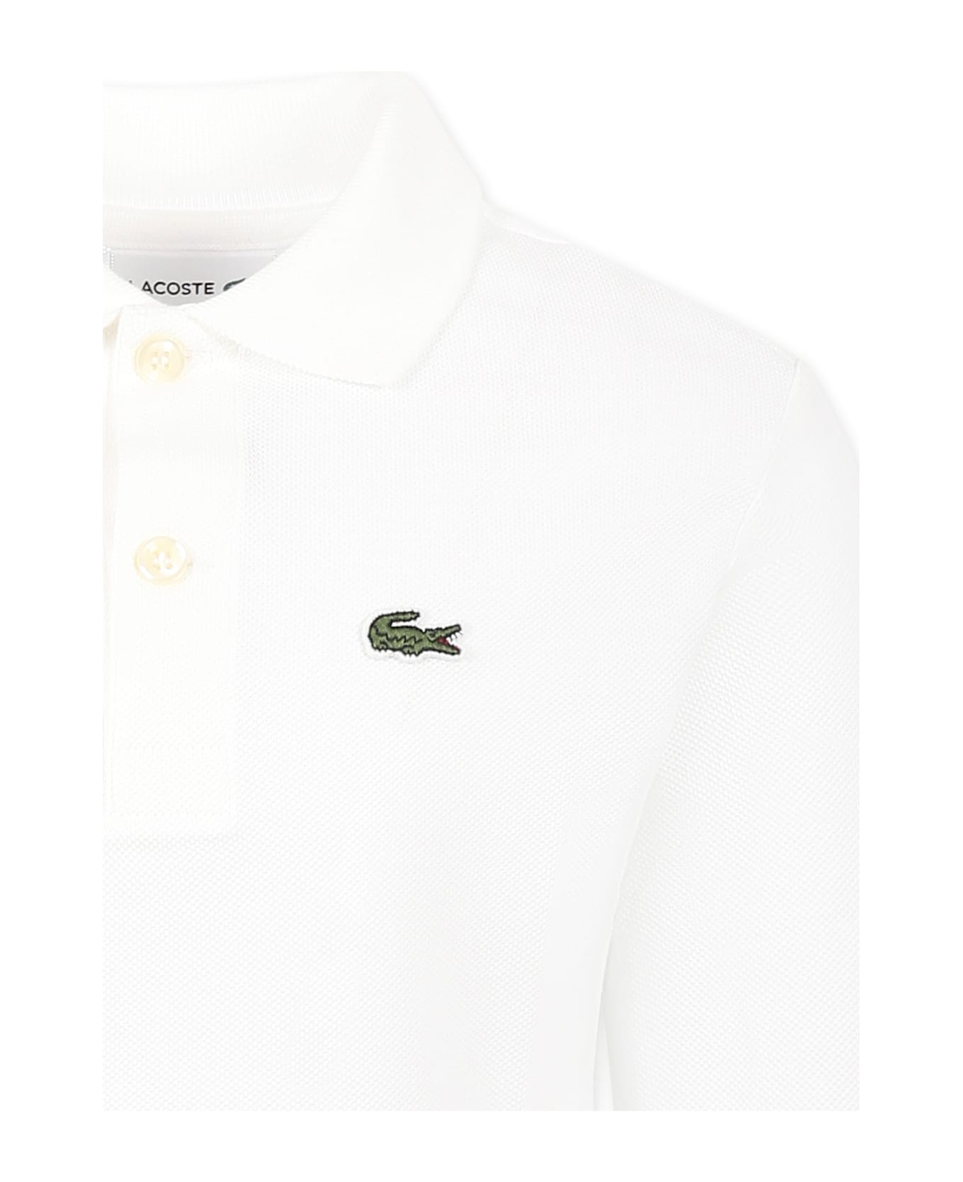 Lacoste White Polo Shirt For Boy - White
