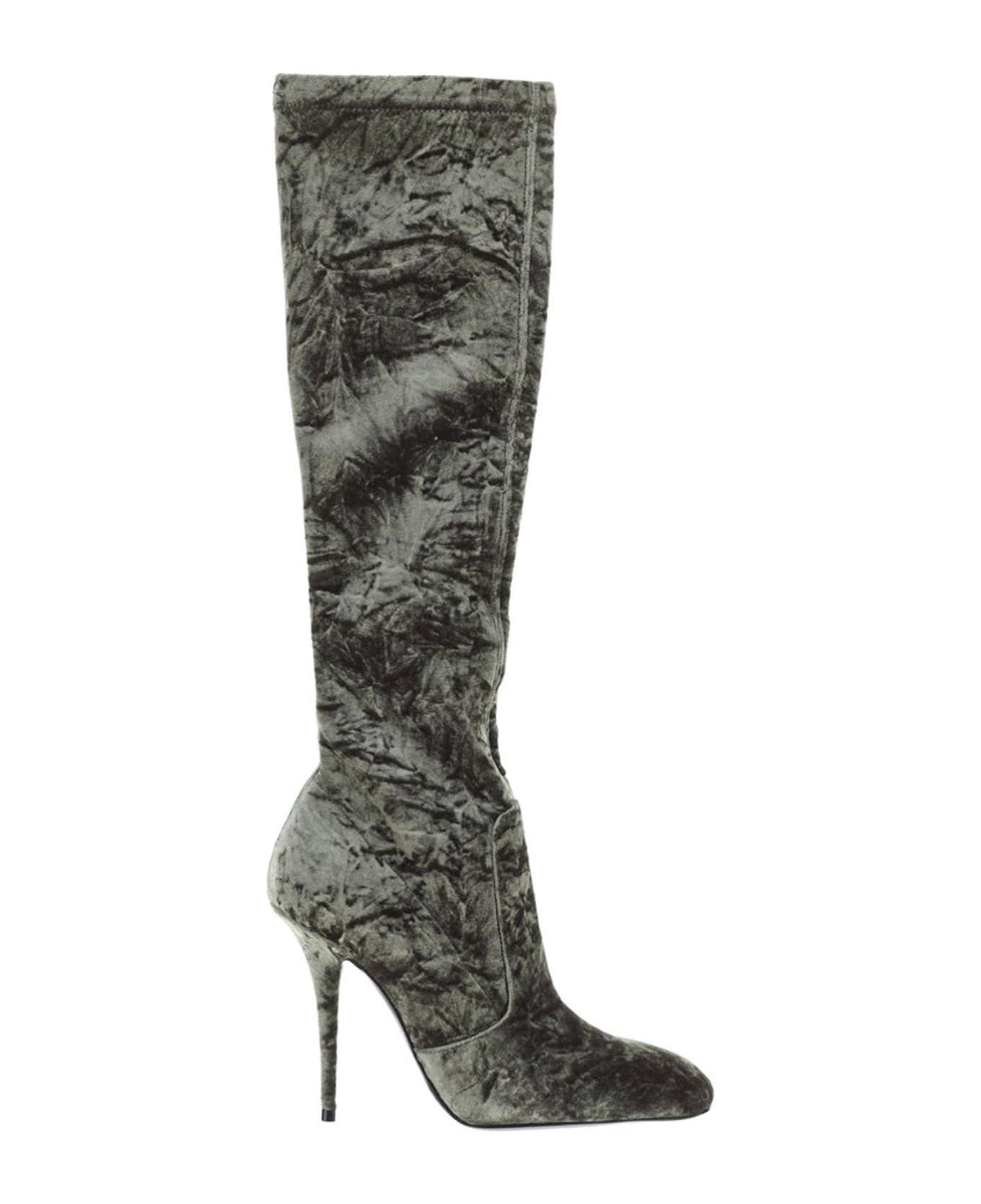 Saint Laurent Bonnie Velvet Boots - Green
