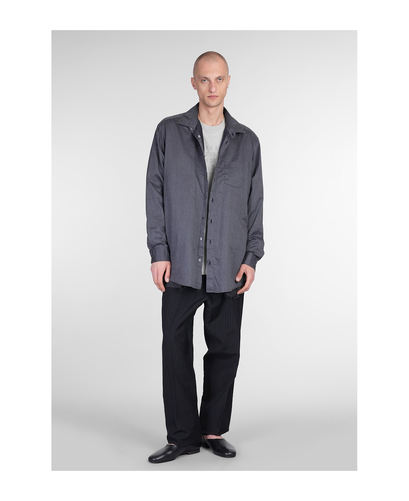 Maison Margiela Casual Jacket In Multicolor Wool - CHARCOAL