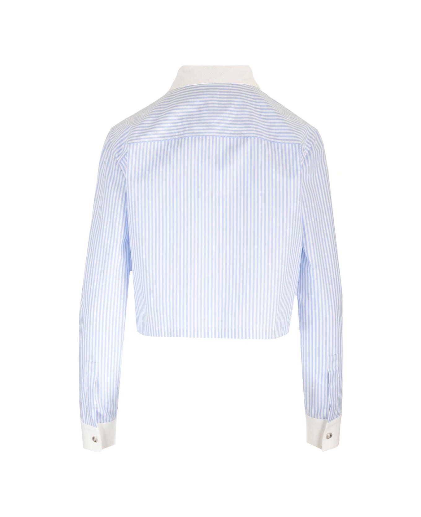 Versace Cropped Shirt - BLUE/WHITE