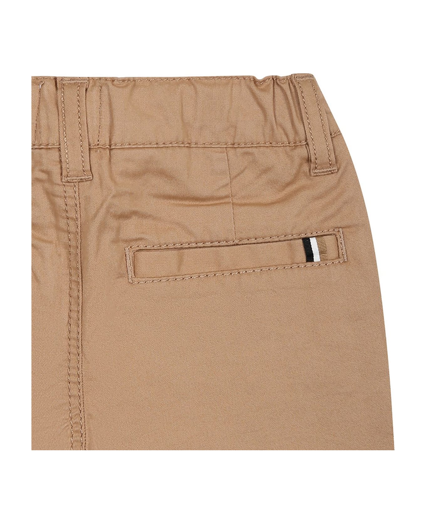 Hugo Boss Brown Shorts For Baby Boy With Logo Detail - Brown ボトムス