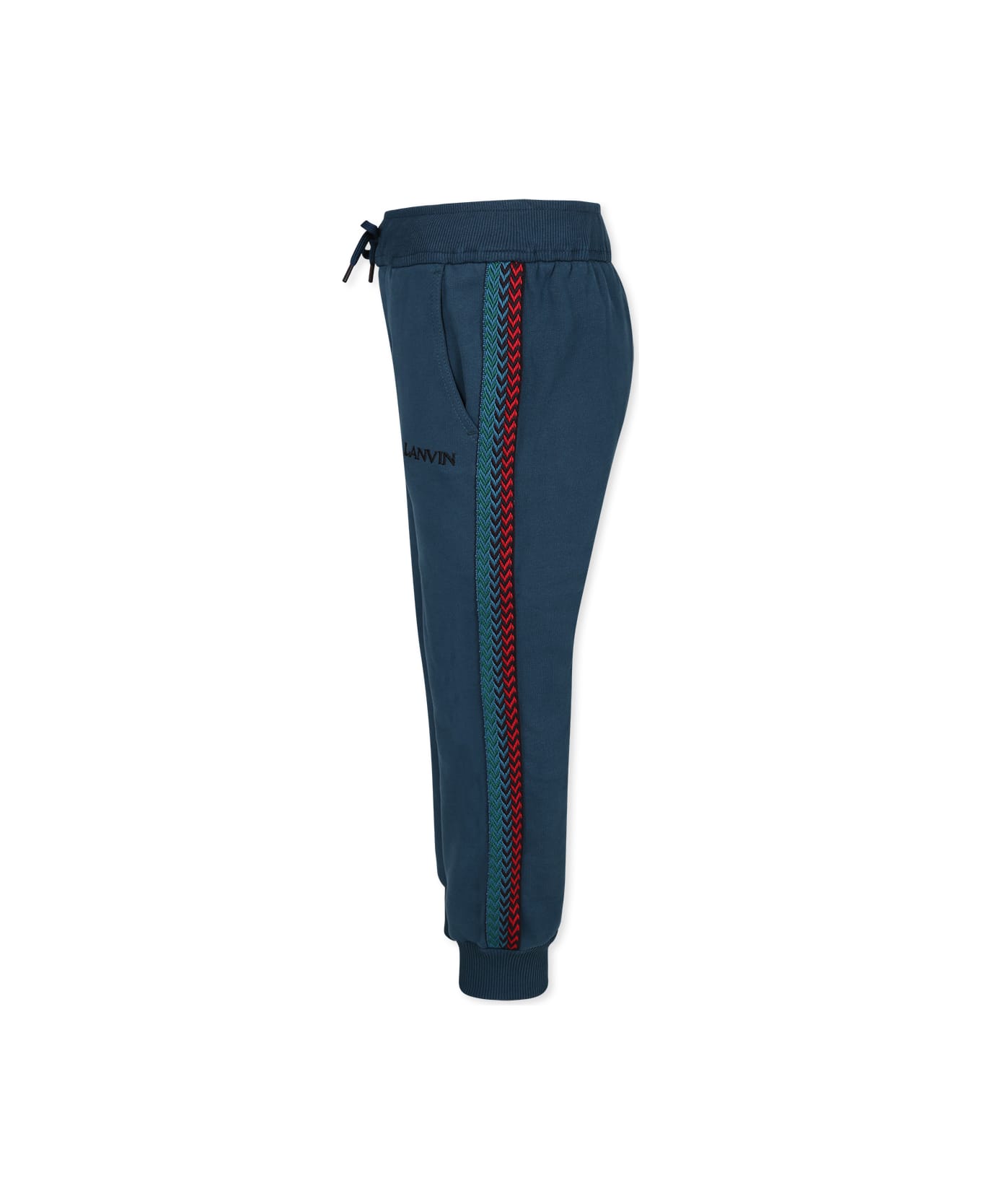 Lanvin Blue Trousers For Boy With Logo - Blue