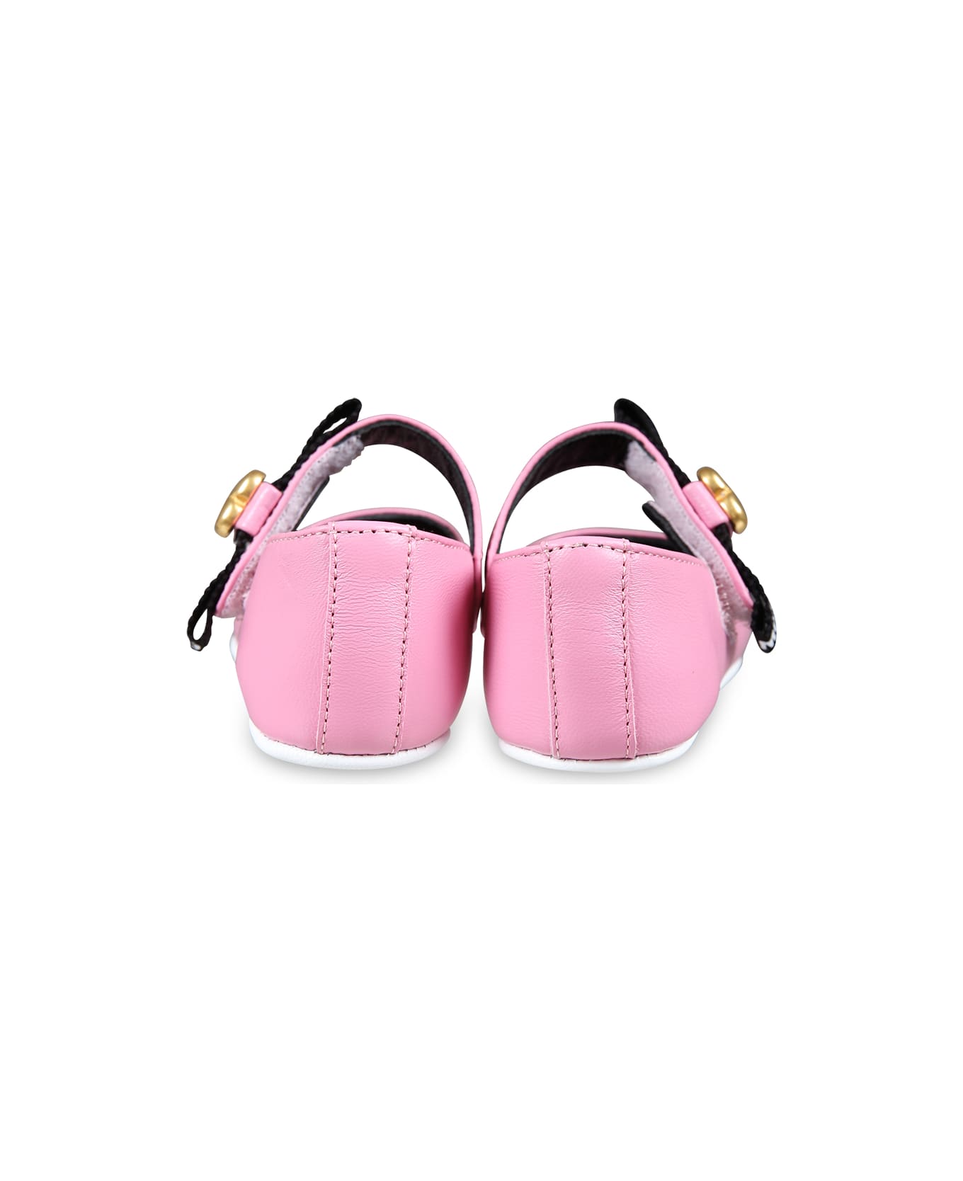 Moschino Pink Ballet Flats For Baby Girl With Heart - Pink