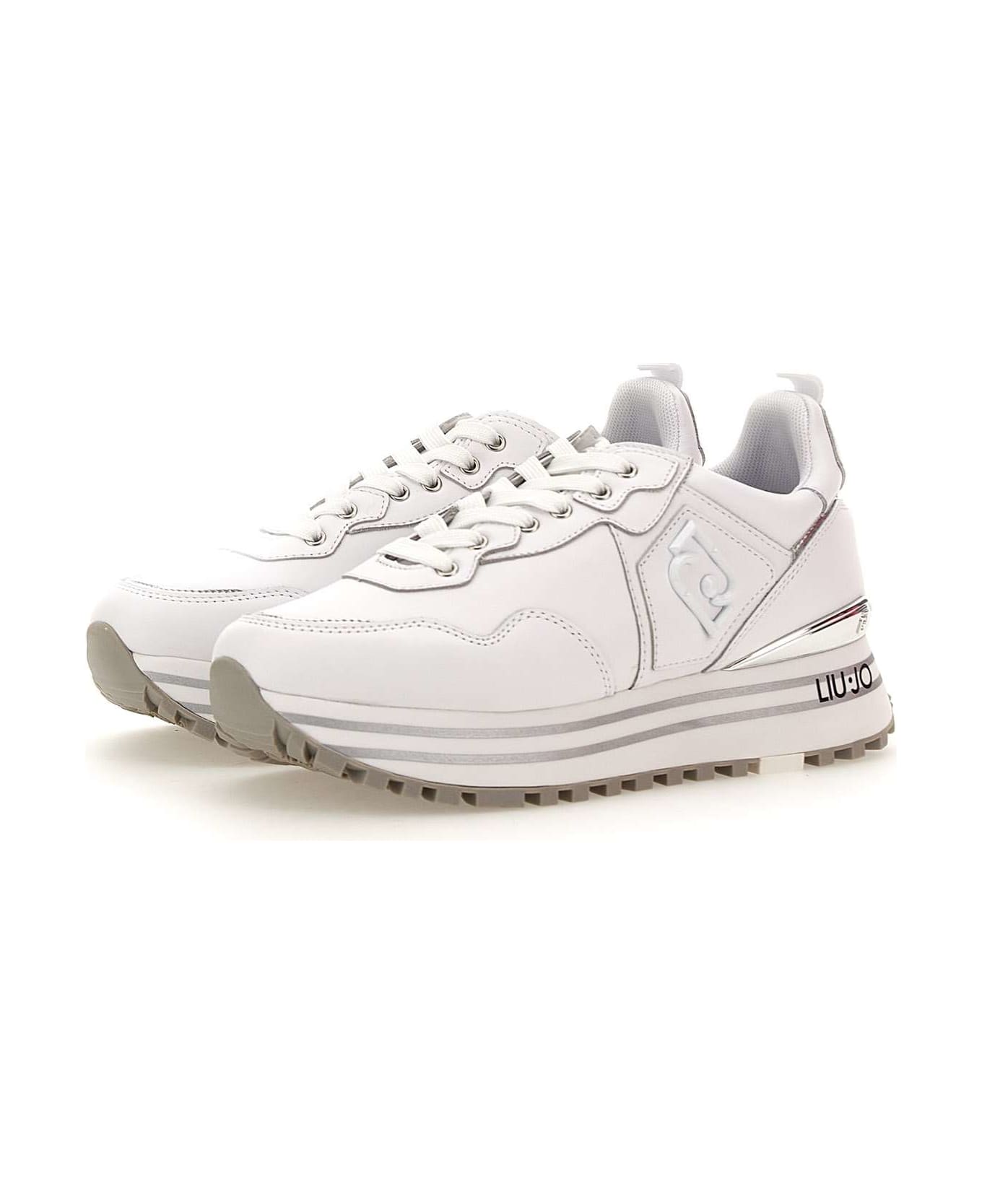 Liu-Jo 'maxi Wonder' Leather Sneakers - White
