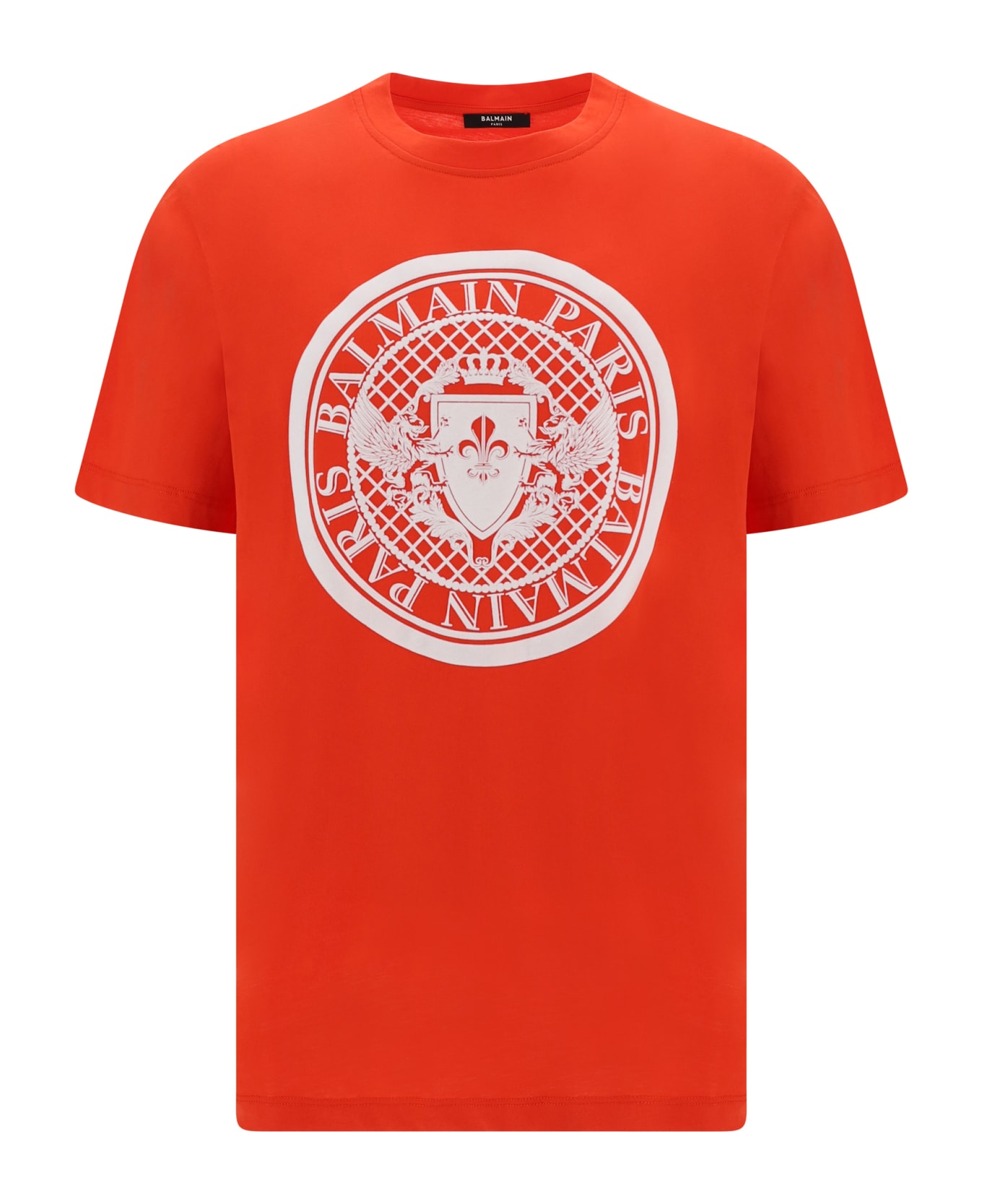 Balmain Cotton T-shirt - Mef Rouge/blanc