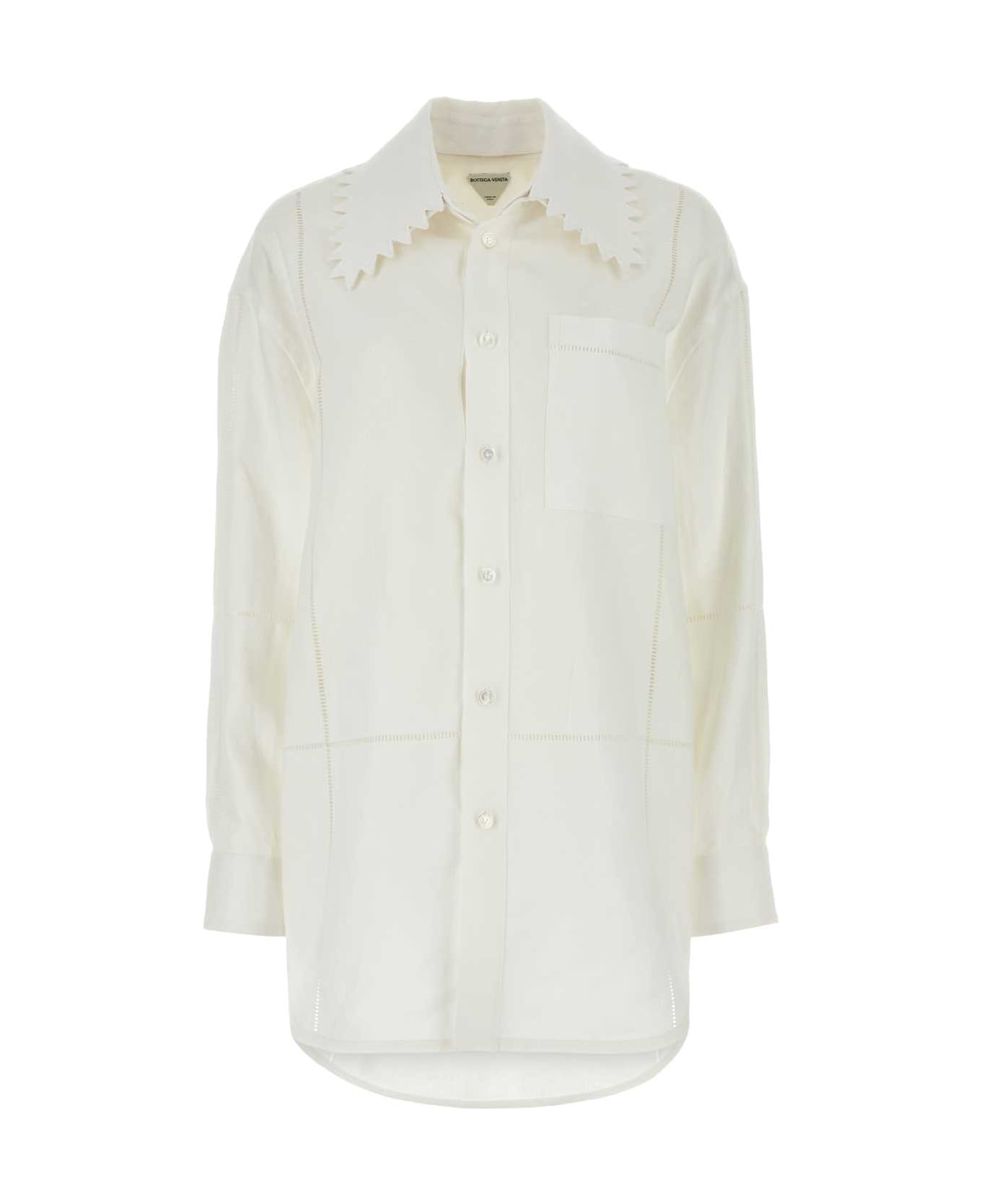 Bottega Veneta White Linen Shirt - WHITE