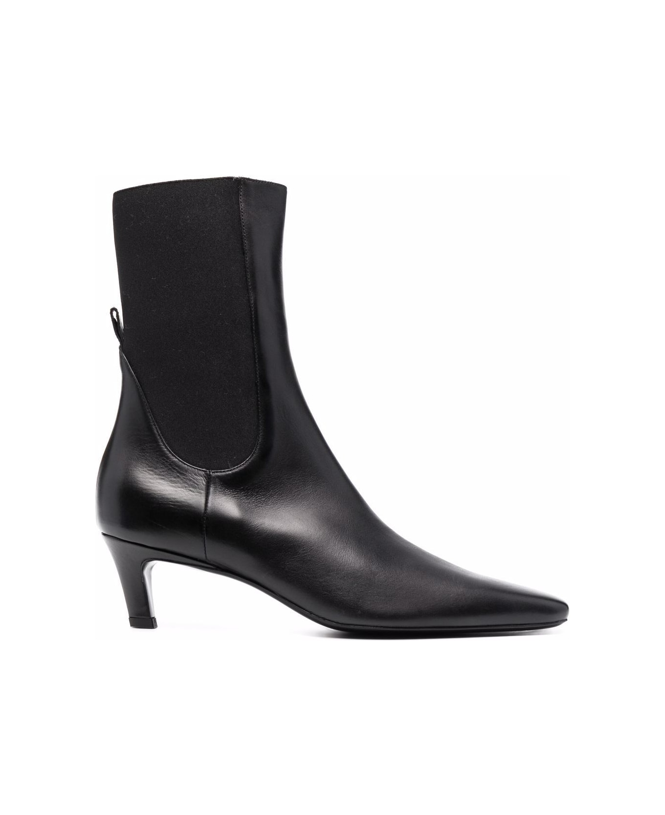 Totême Leather Ankle Boots - Black