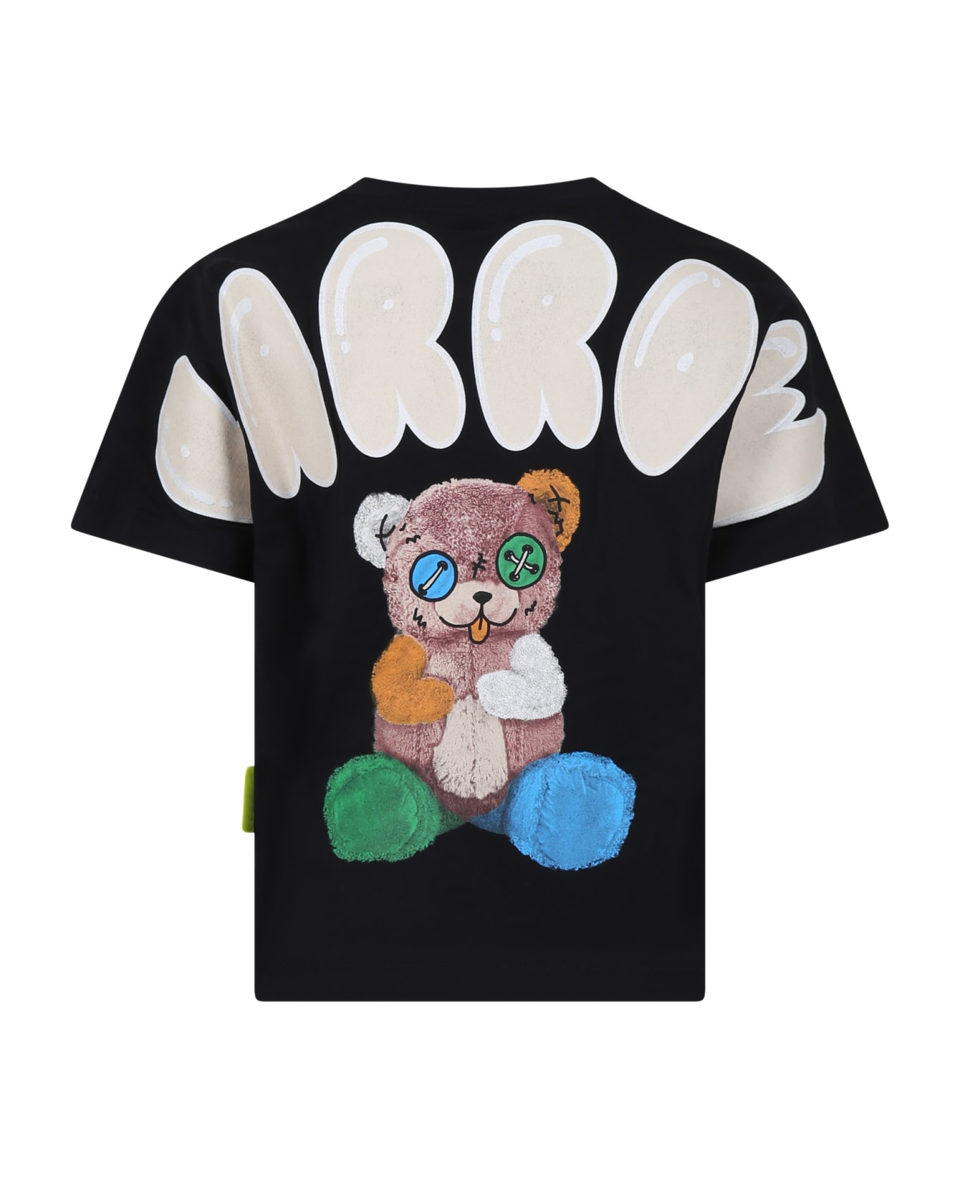 Barrow Black T-shirt For Kids With Logo And Bear - Nero Tシャツ＆ポロシャツ