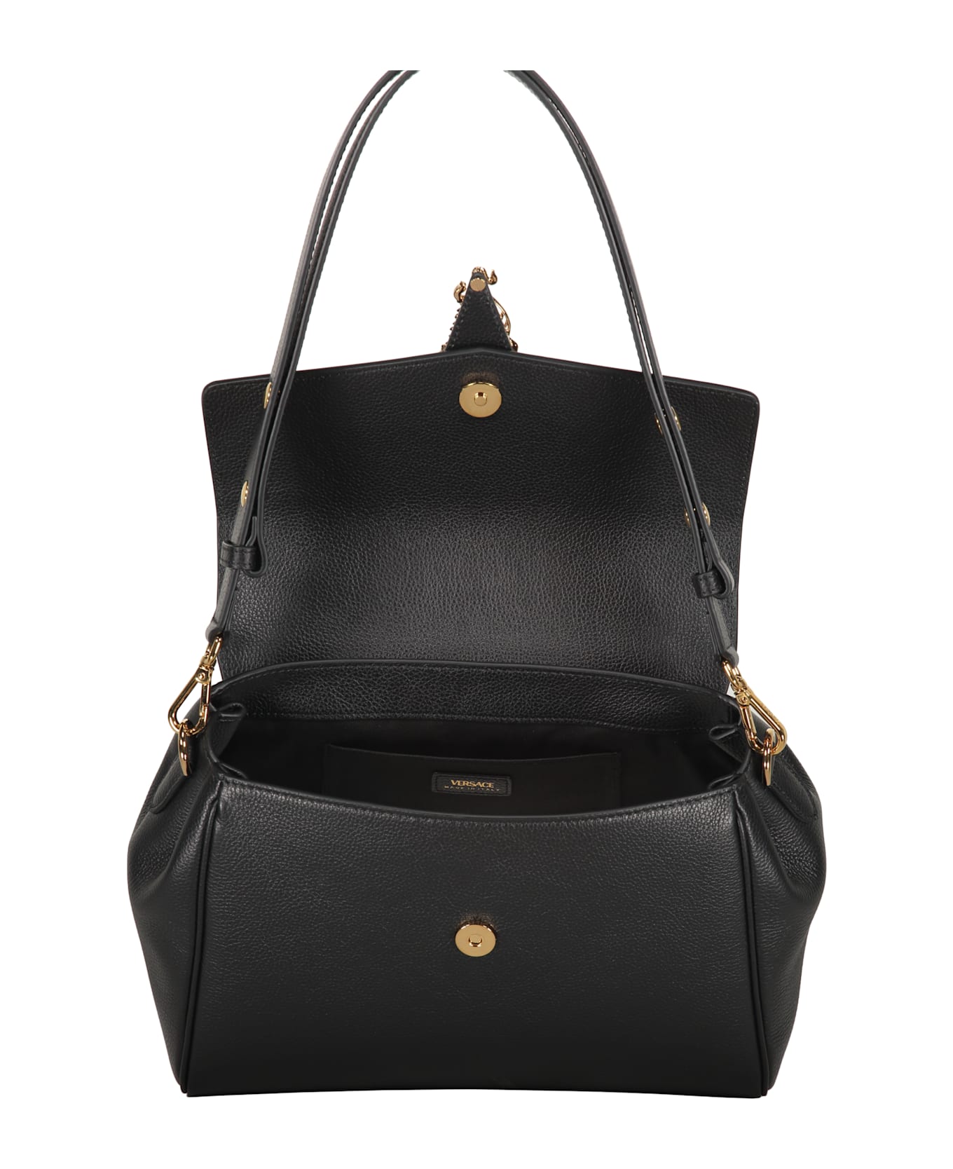Versace Leather Crossbody Bag - black