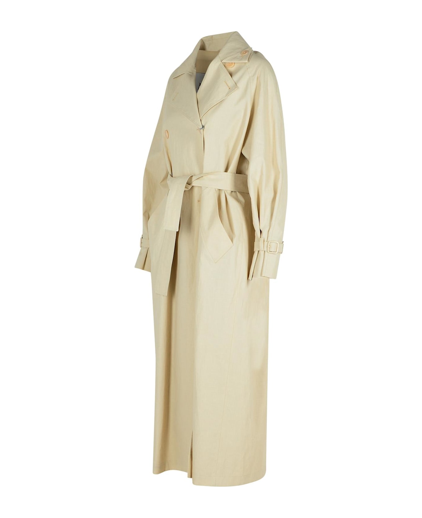 Max Mara Beige Linen Raincoat - BEIGE
