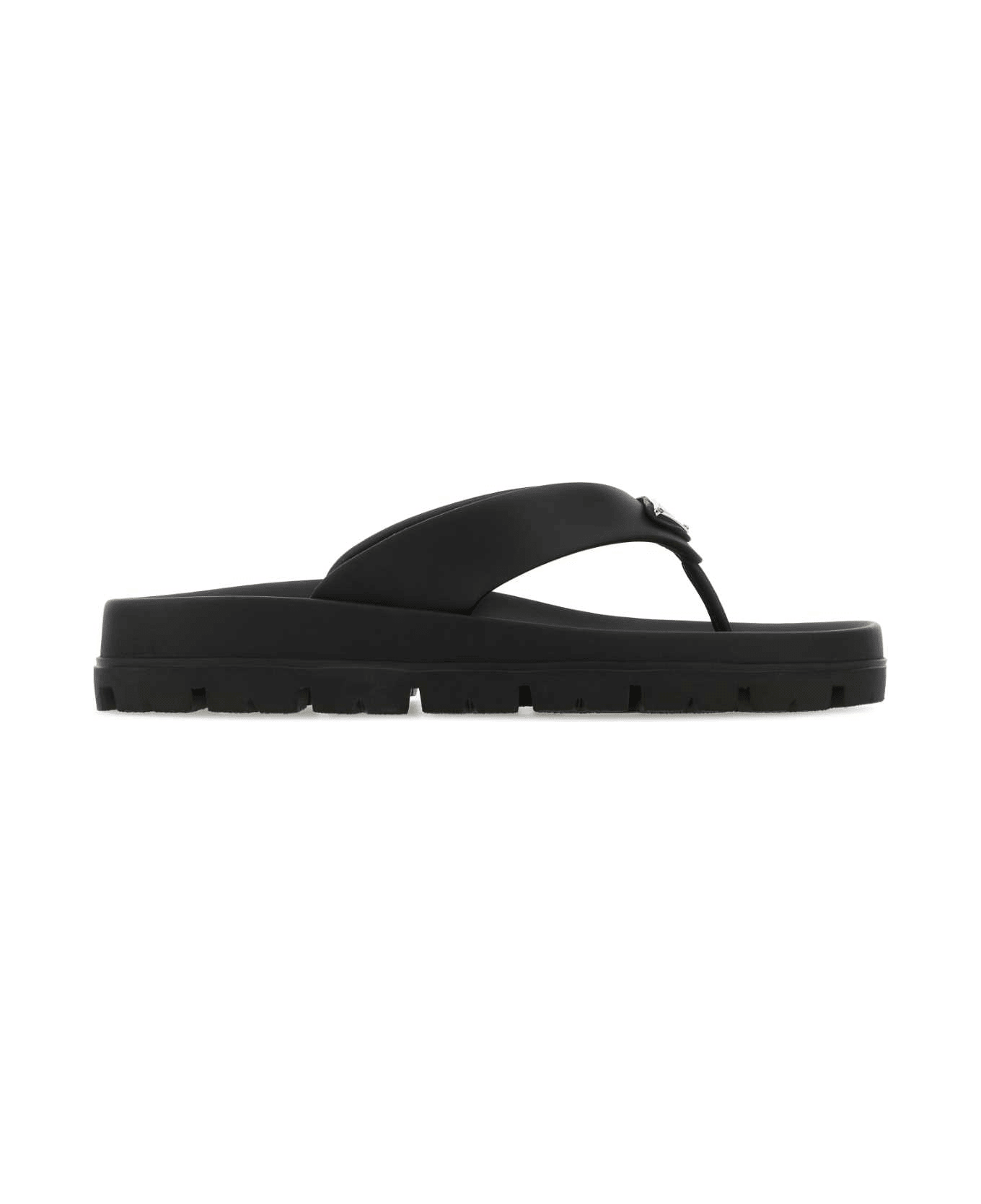 Prada Black Rubber Thong Slippers - NERO1