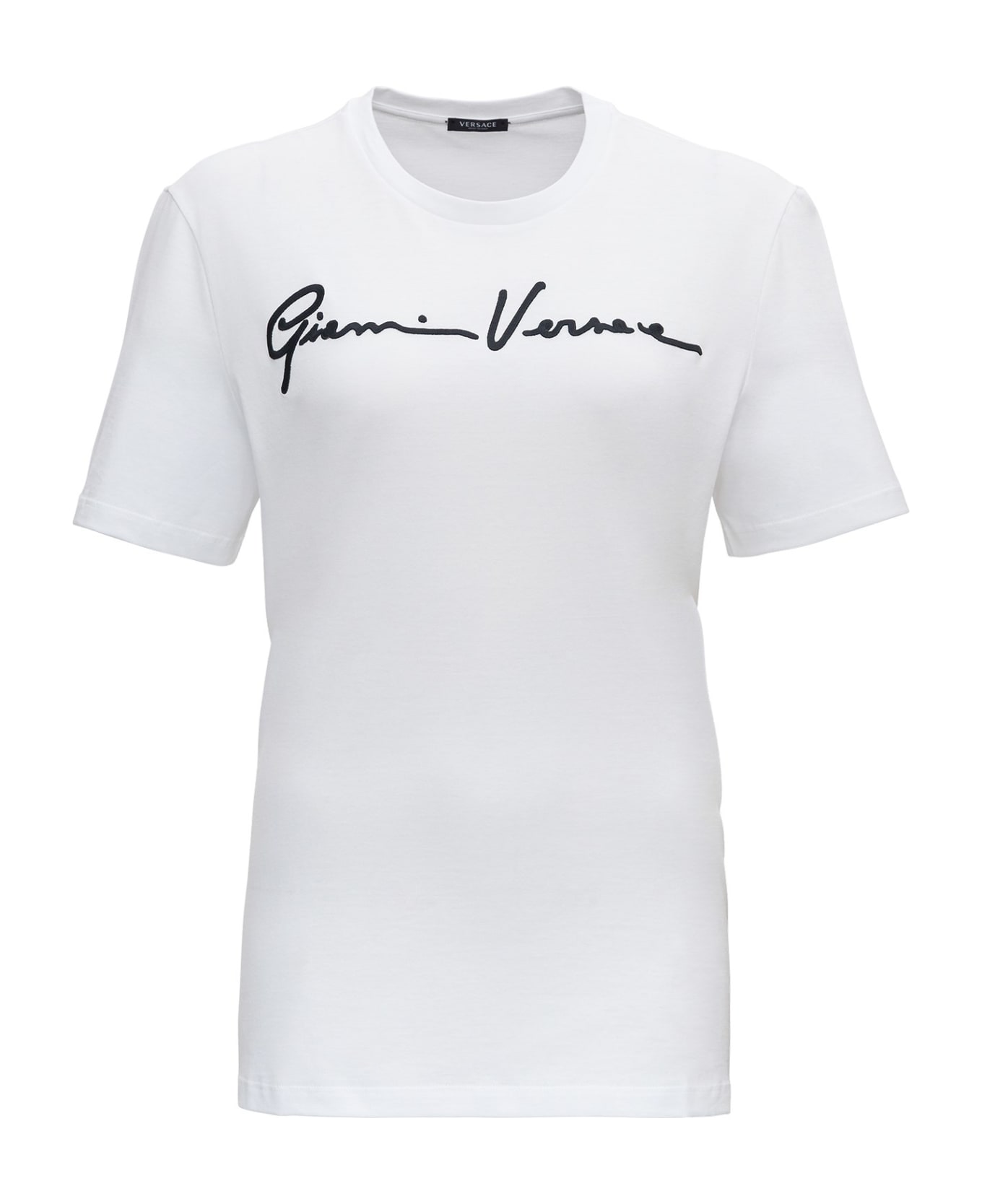 Versace T-shirt With Front Logo - Bianco