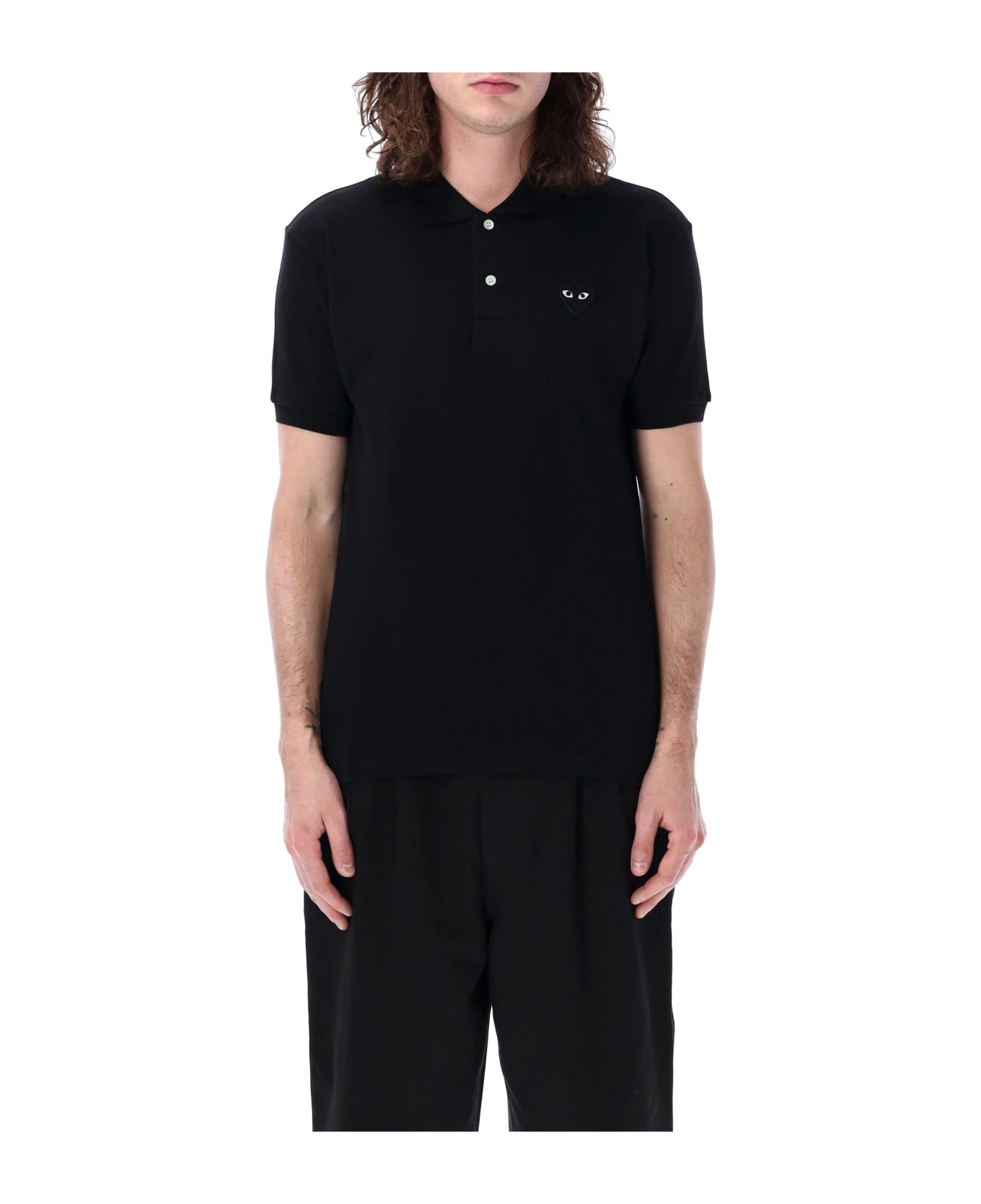Comme des Garçons Play Black Heart Patch Polo Shirt - BLACK