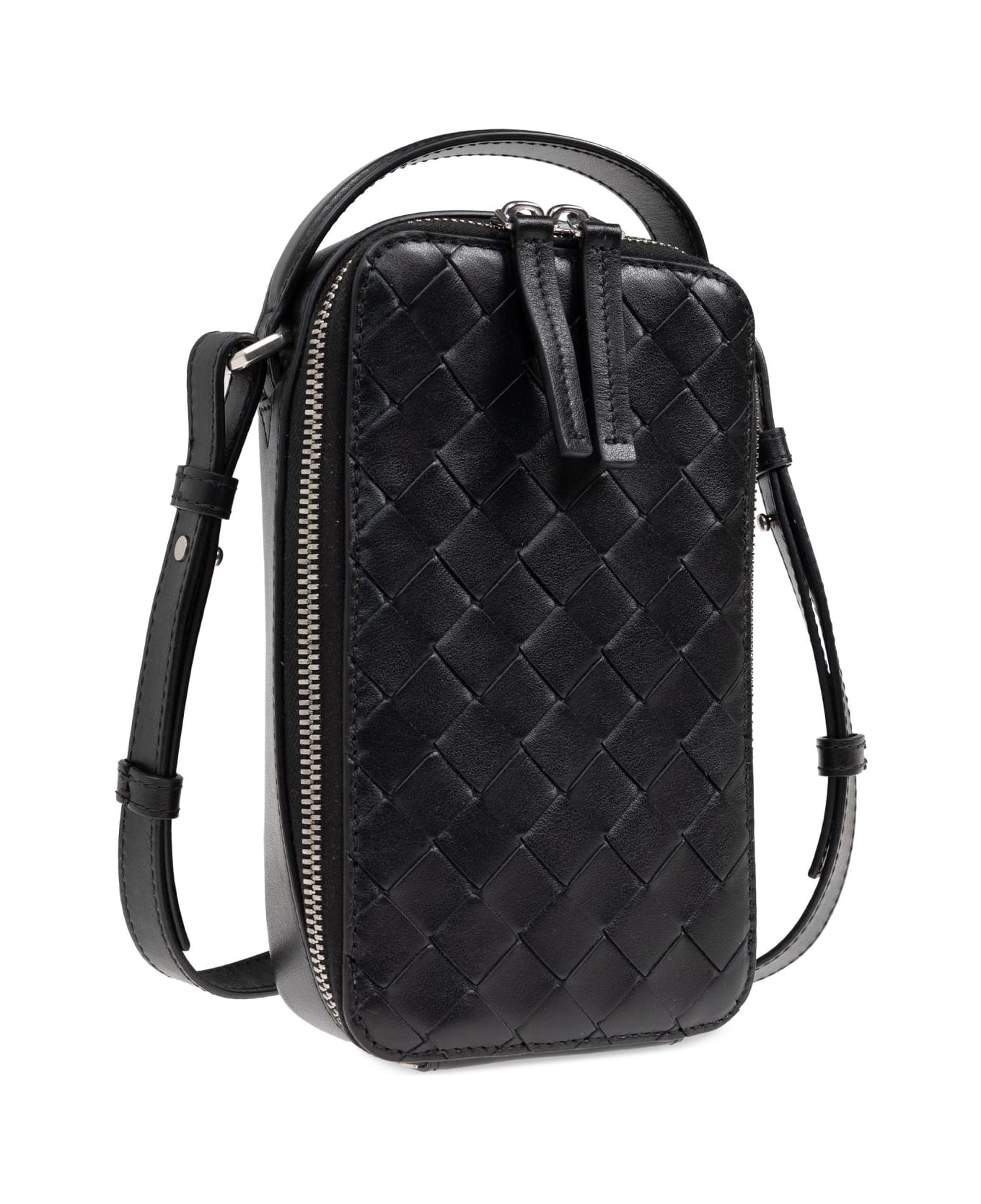 Bottega Veneta Phone Case Getaway With Strap - Black