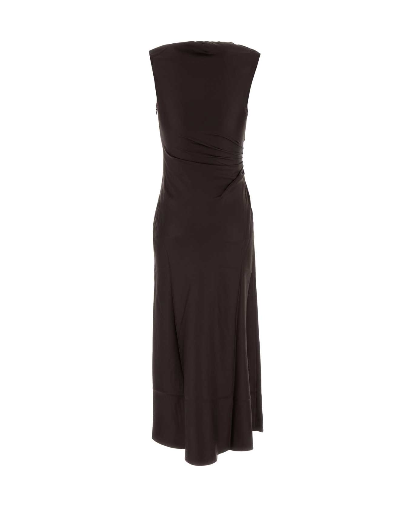 Loulou Studio Brown Silk Roan Dress - BROWN