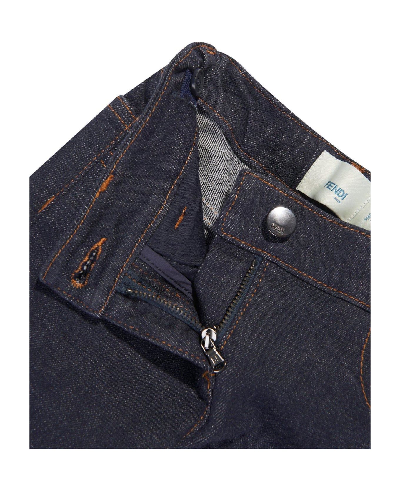 Fendi Logo-embroidered Denim Jeans - Gct Jeans