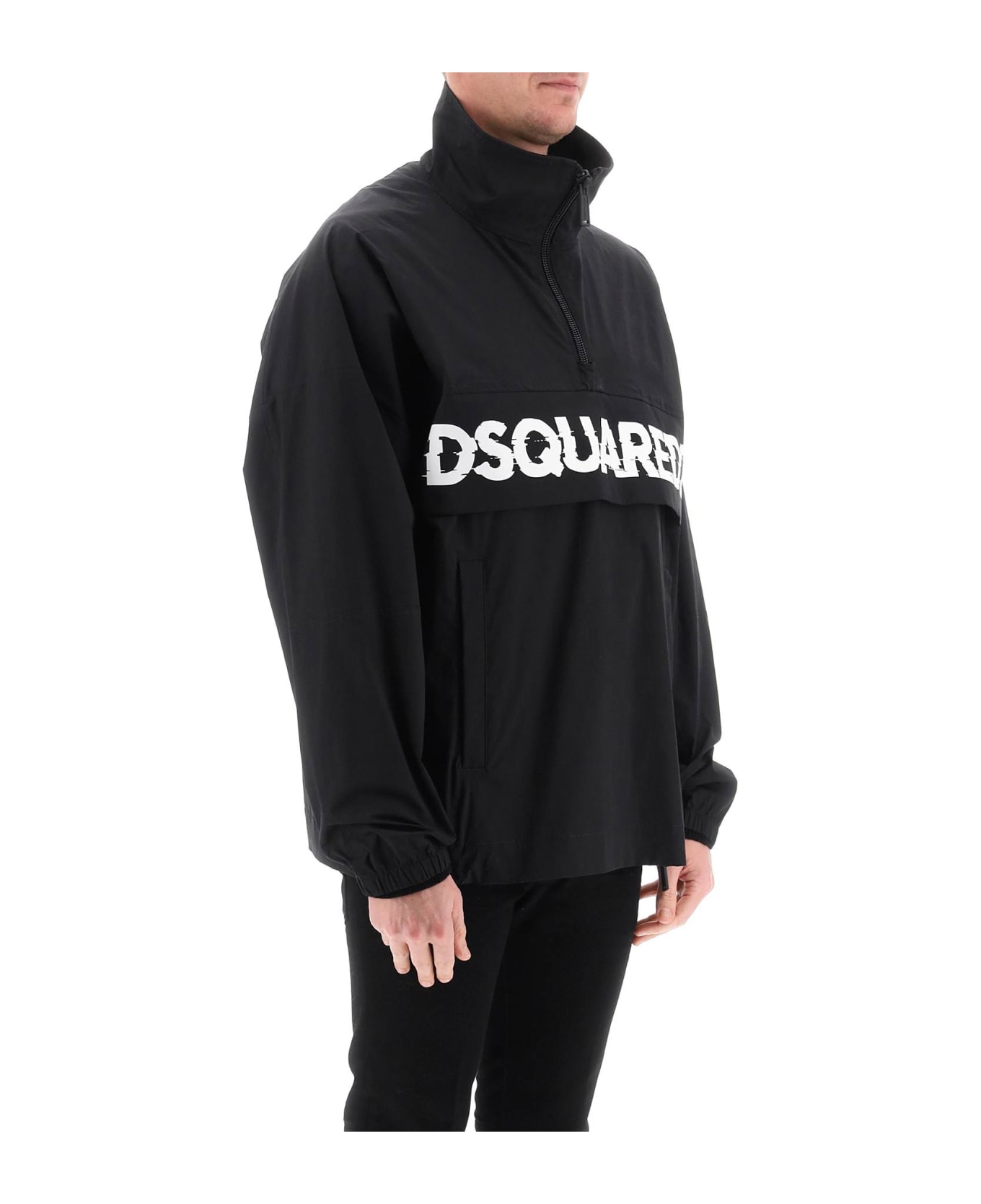 Dsquared2 Anorak With Logo Print - BLACK (Black)