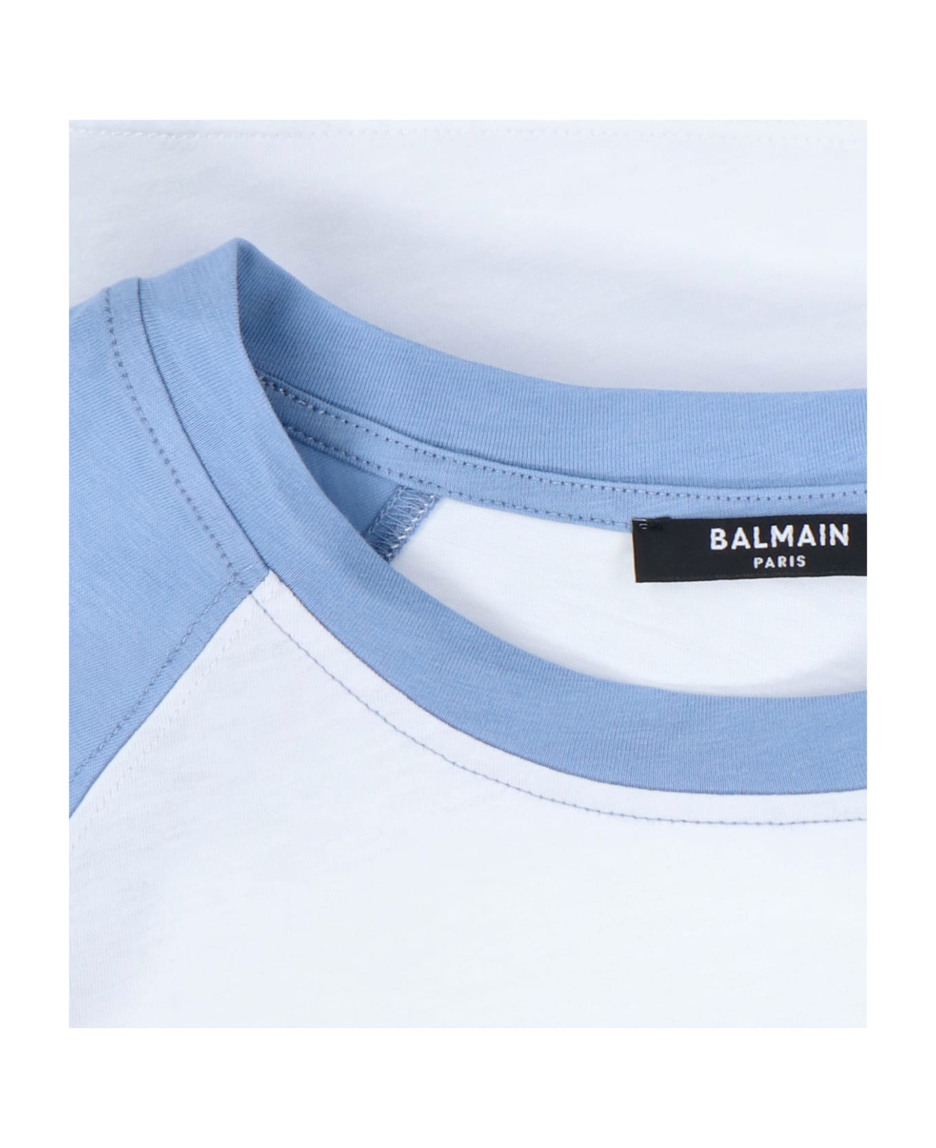 Balmain Logo Crop T-shirt - White Tシャツ