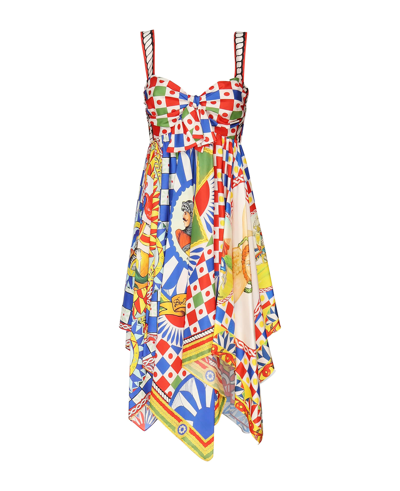 Carretto Print Silk Dress