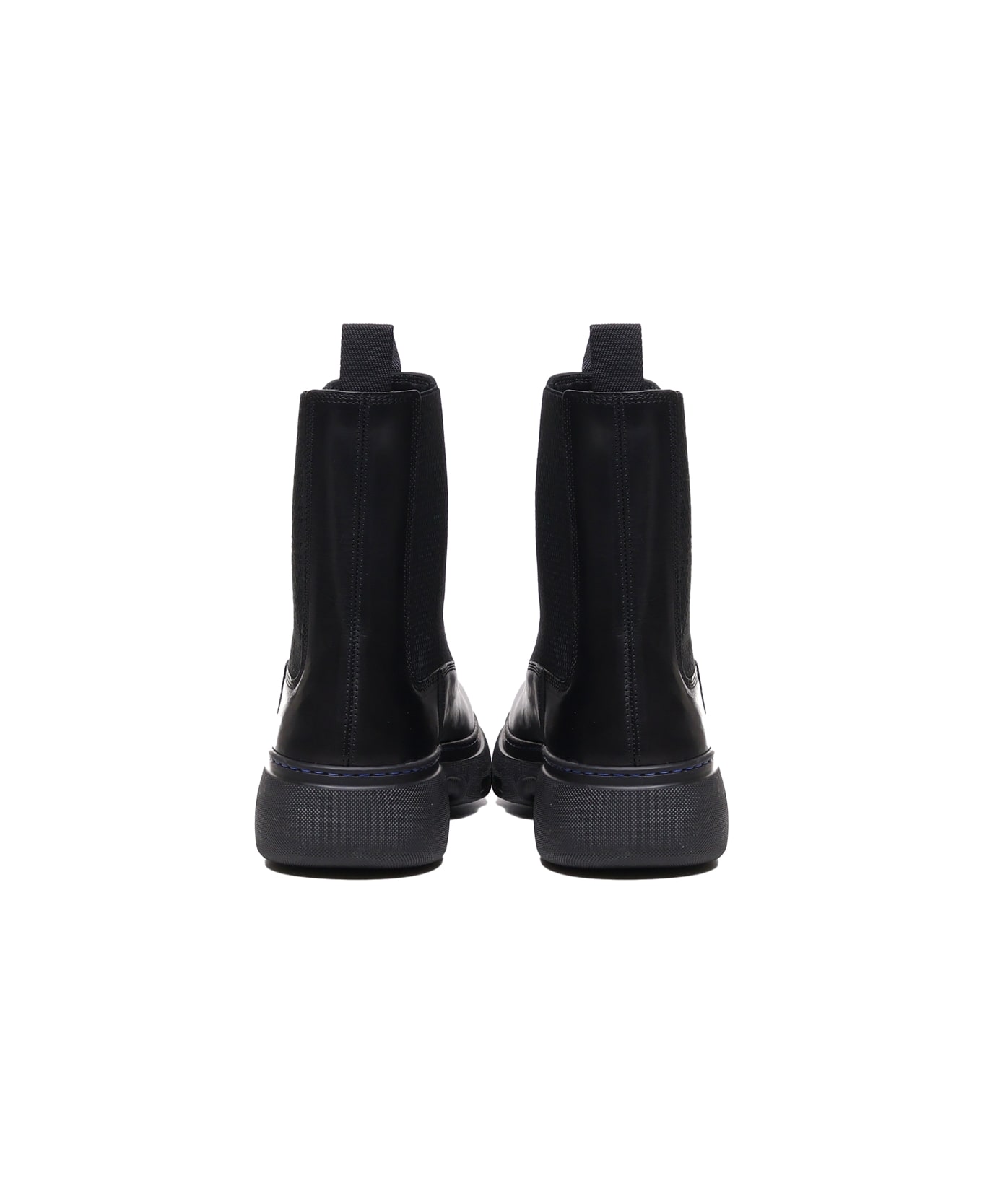 Burberry Leather Creeper Chelsea Boots - Black