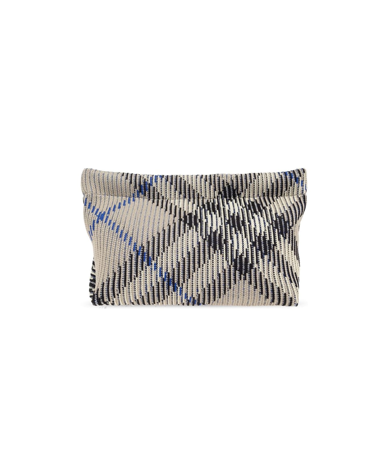 Burberry Checked Knitted Mini Clutch - Beige